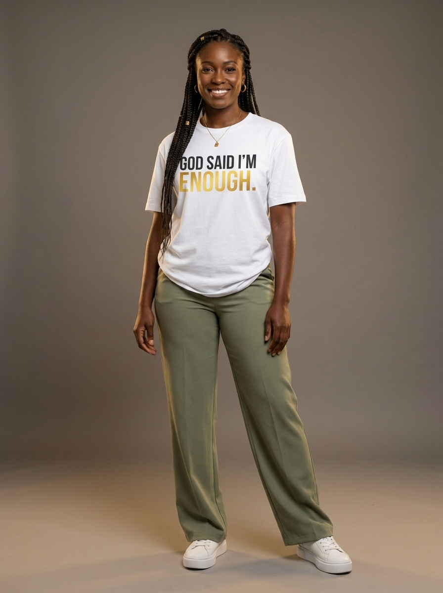 God Said I'm Enough T-Shirt: Christian Faith Empowerment Graphic T-Shirt - RootednLoud
