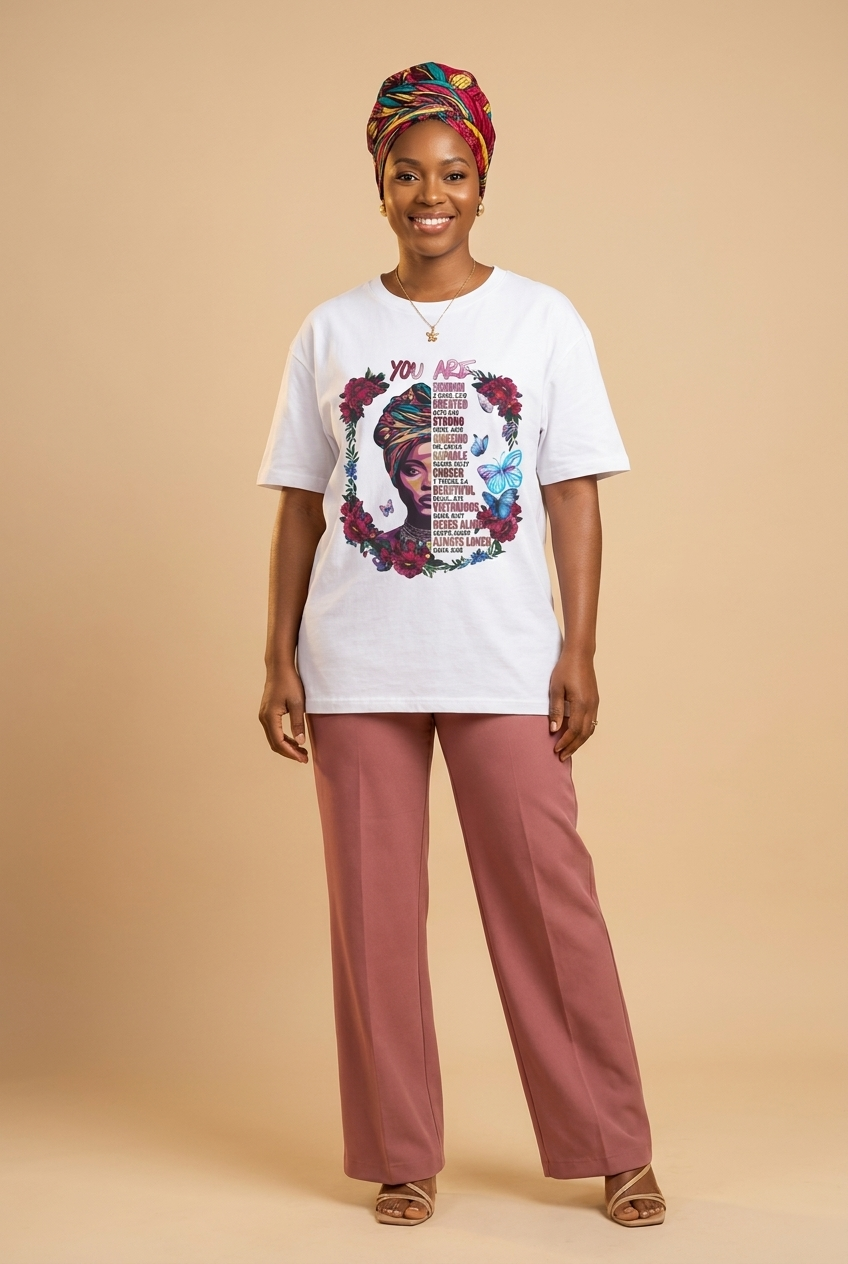 You Are Enough: Black Woman Christian Affirmations Graphic T-Shirt - RootednLoud