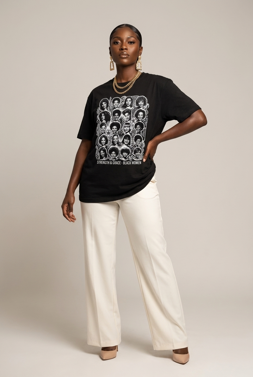 Strength & Grace: Icons of Black Women Empowerment Graphic T-Shirt - RootednLoud
