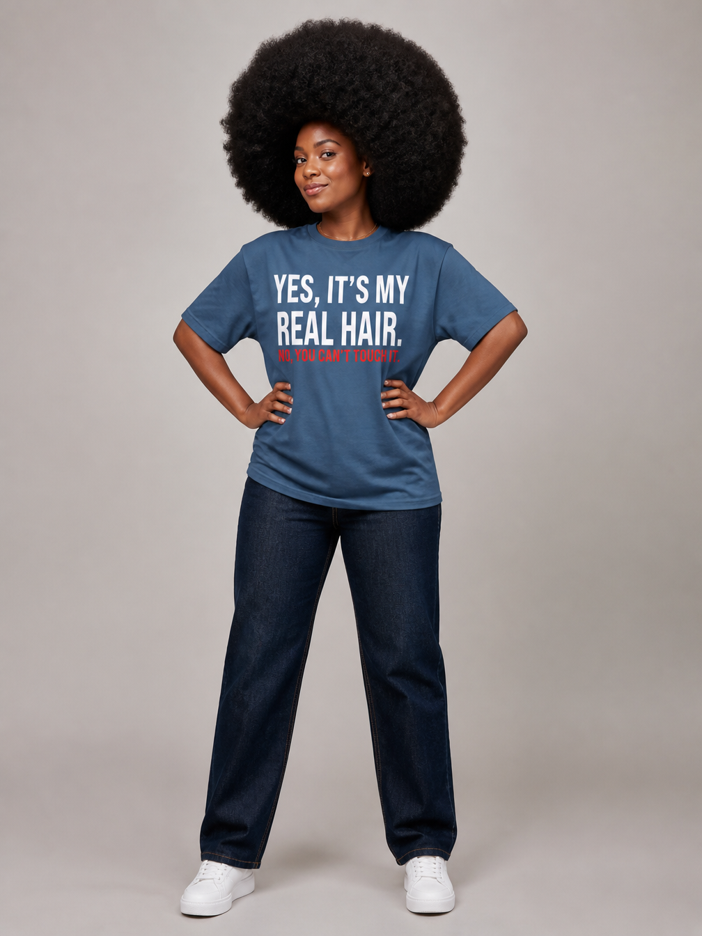Yes It's My Real Hair. No, You Can't Touch It: Sassy Black Girl Graphic T-Shirt - RootednLoud