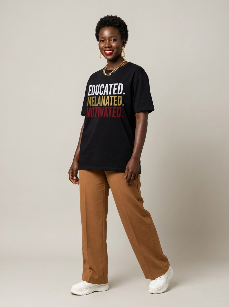 Educated Melanated Motivated: Black Excellence Graphic T-Shirt - RootednLoud