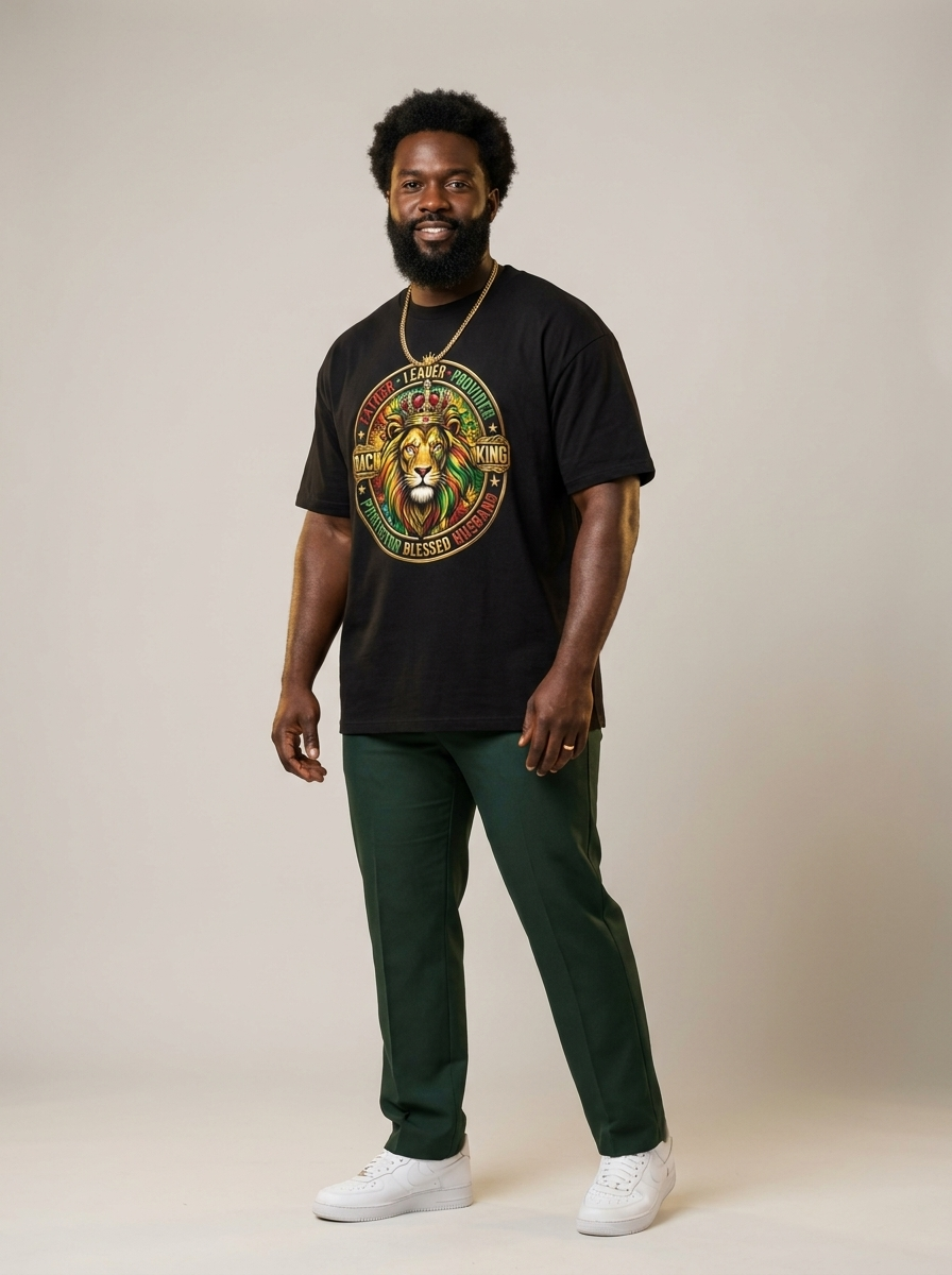 The Royal Patriarch: Proud Black Dad & Husband Graphic T-Shirt - RootednLoud