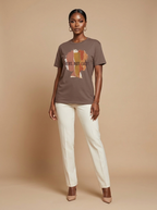 Hers Not Easy: Abstract Torn Paper Afro Silhouette Graphic T-Shirt - RootednLoud