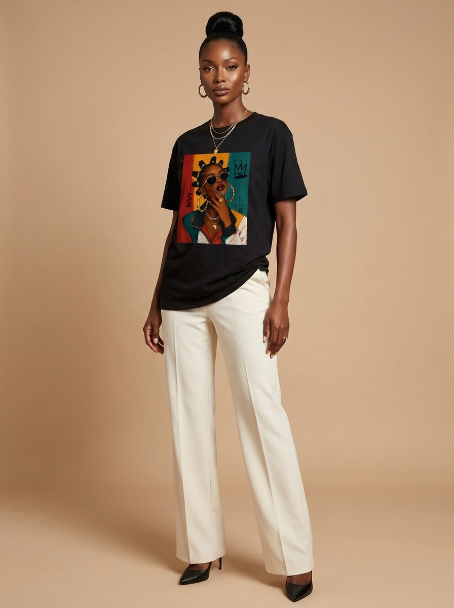 Urban Melanin Queen: 90s Hip Hop Bantu Knots Graphic T-Shirt - RootednLoud