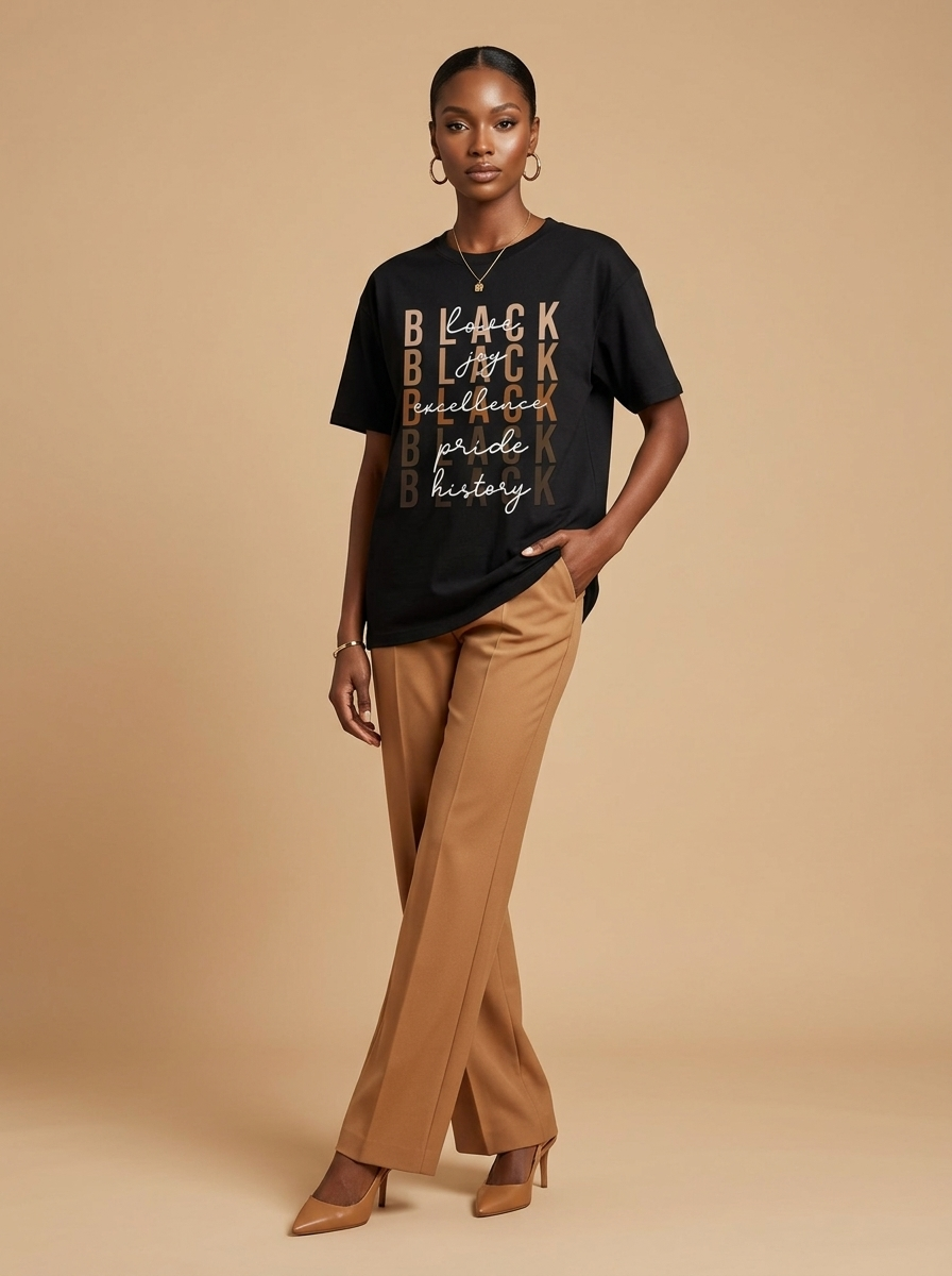 Black Love Joy Excellence Pride History: Melanin Shades Graphic T-Shirt - RootednLoud