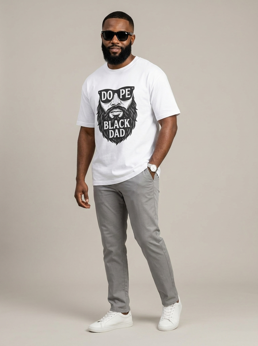 Dope Black Dad: The Bearded King Graphic T-Shirt - RootednLoud