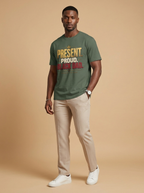 Present Proud Black Dad T-Shirt: Showing Up Is The Legacy Graphic T-Shirt - RootednLoud