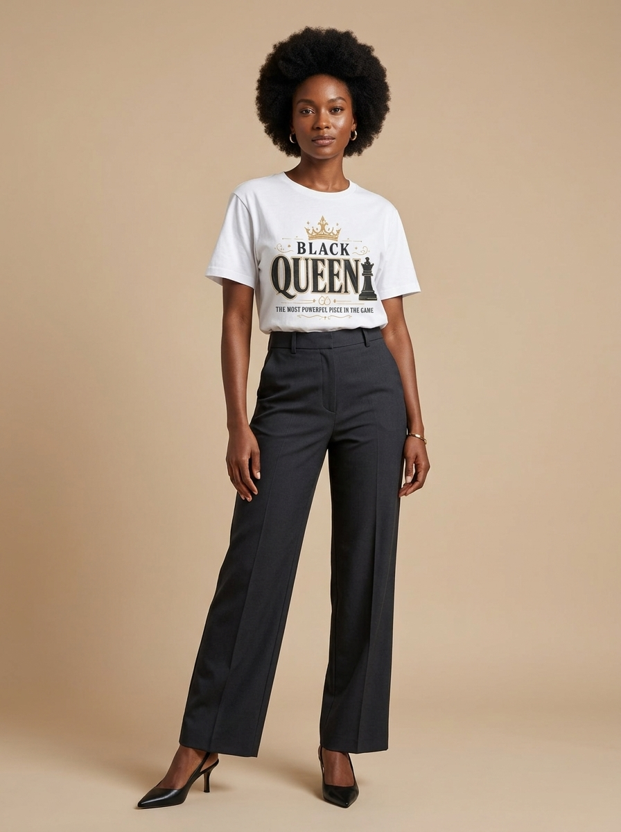 Black Queen The Most Powerful Piece: Chess Empowerment Graphic T-Shirt - RootednLoud