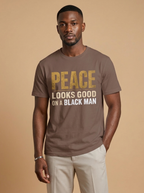 Peace Looks Good On A Black Man: Mental Health Awareness Graphic T-Shirt - RootednLoud