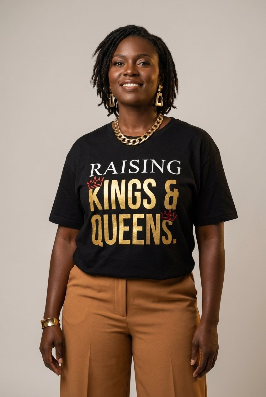 Raising Kings And Queens: Proud Black Parents Graphic T-Shirt - RootednLoud