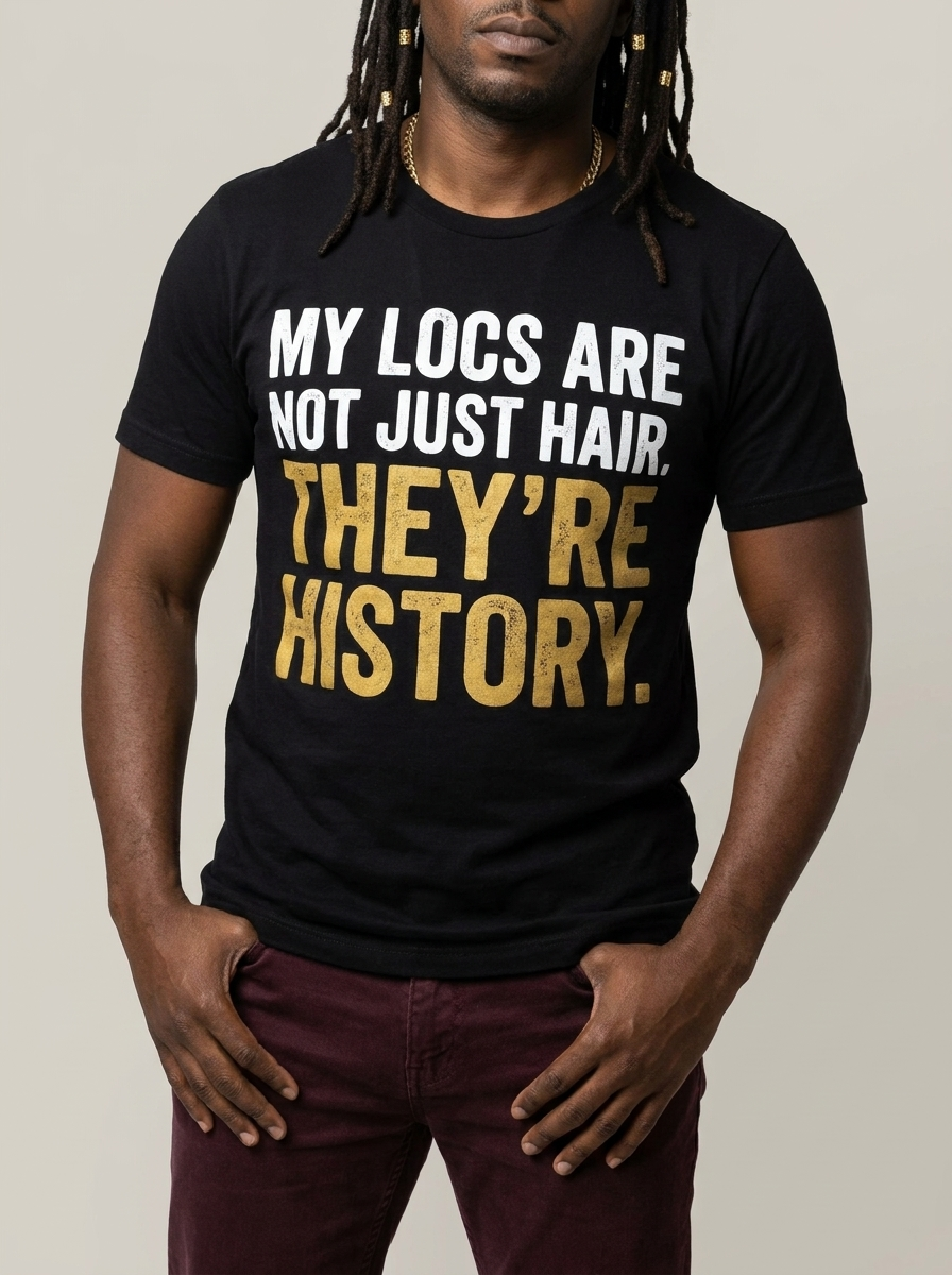 My Locs Are Not Just Hair: Black Heritage Graphic T-Shirt - RootednLoud