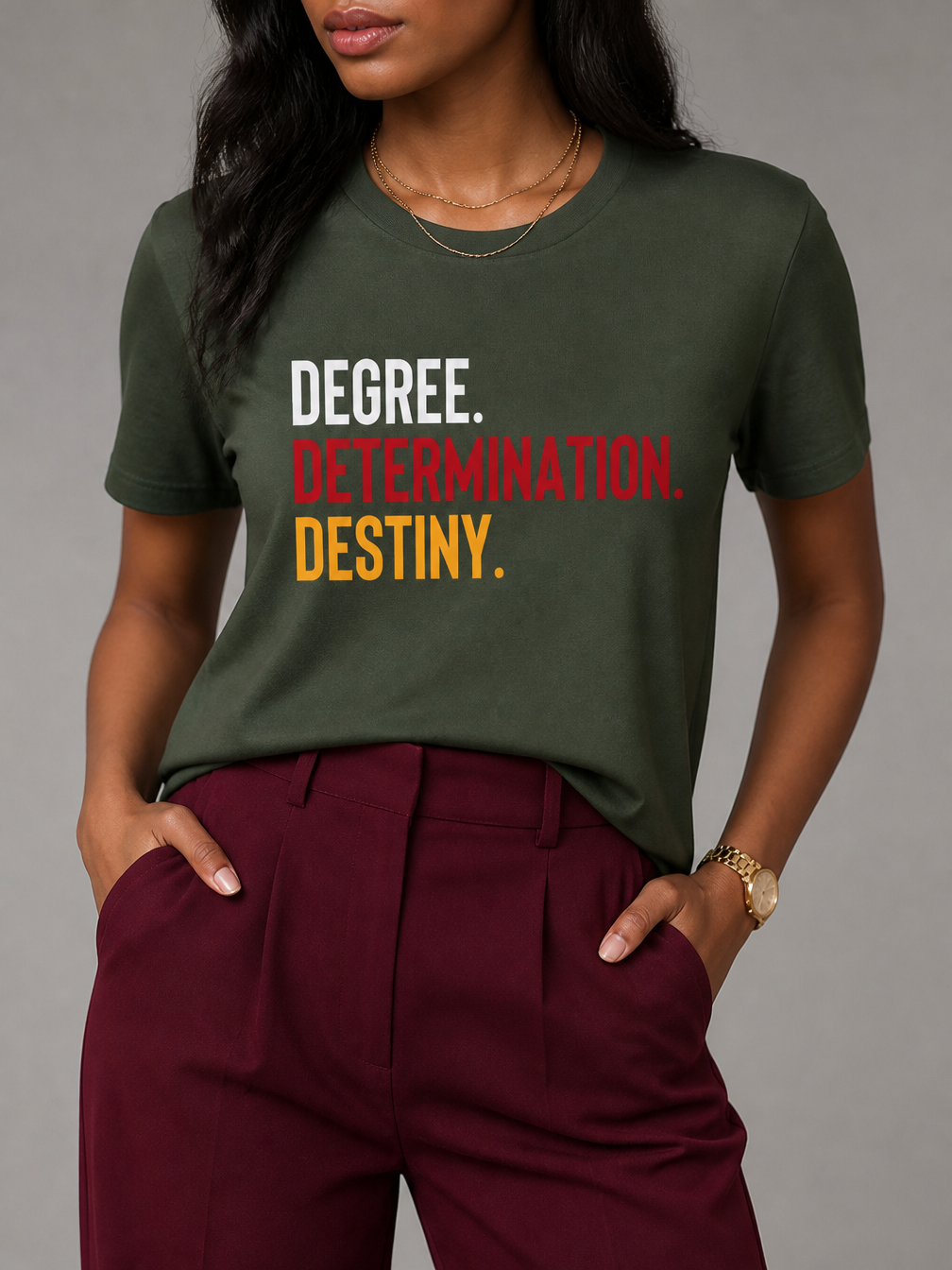 Degree Determination Destiny: Black Excellence Graduation Graphic T-Shirt - RootednLoud