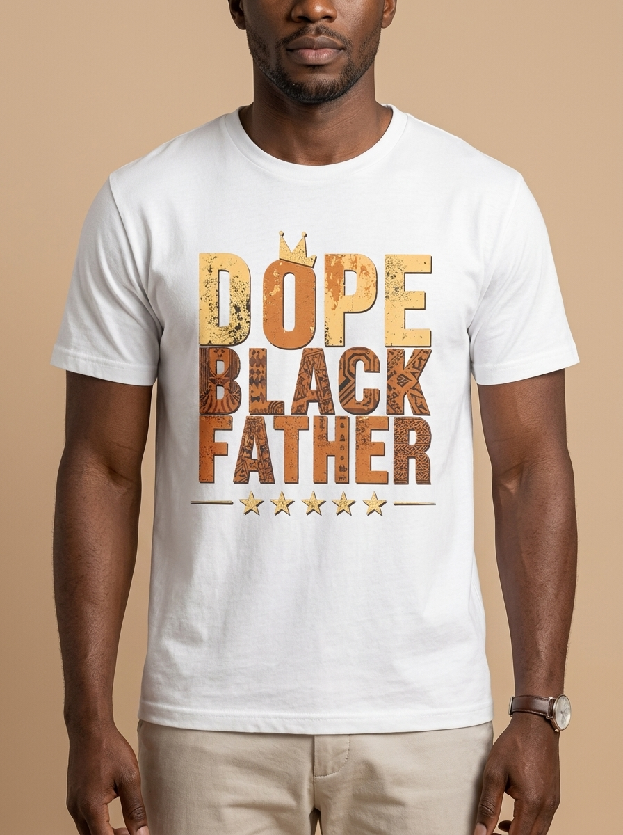 Dope Black Father: Tribal Pattern Empowerment Graphic T-Shirt - RootednLoud