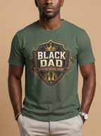 Black Dad Protector Provider: Regal Crest Fatherhood Graphic T-Shirt - RootednLoud