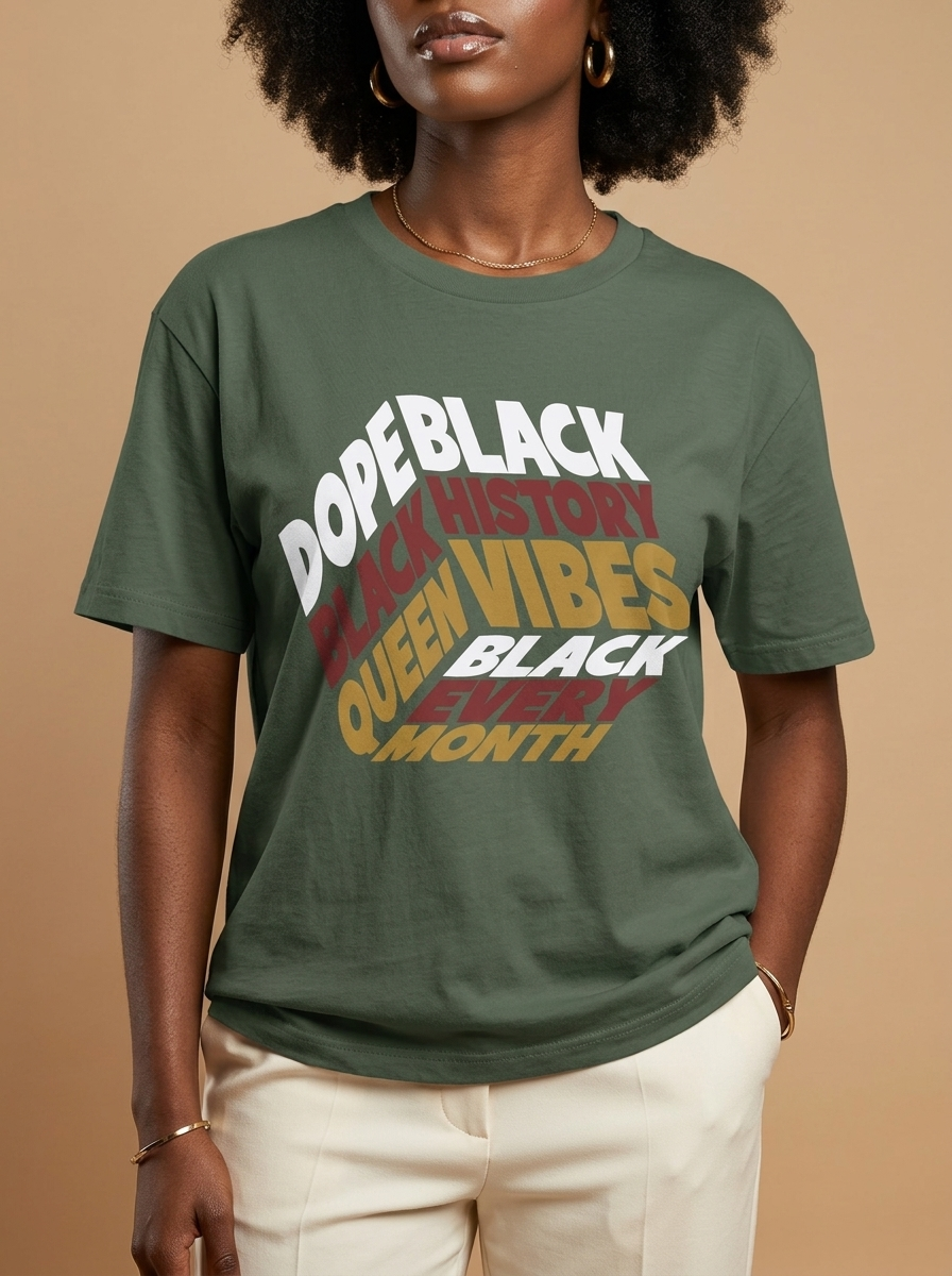 Dope Black Queen: Black History Graphic T-Shirt - RootednLoud