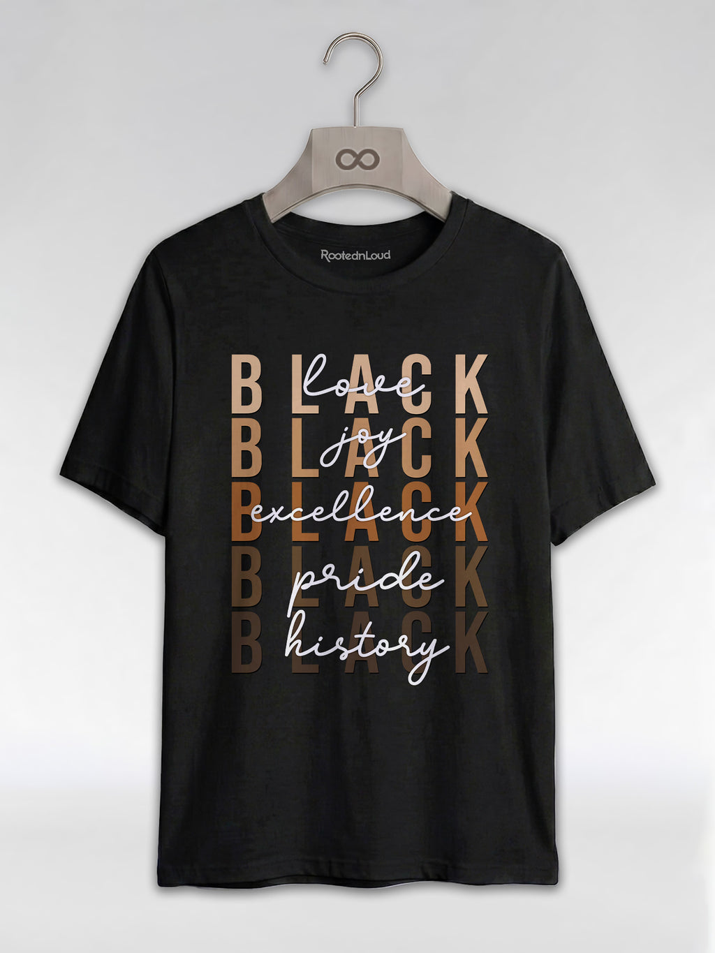 Black Love Joy Excellence Pride History: Melanin Shades Graphic T-Shirt - RootednLoud