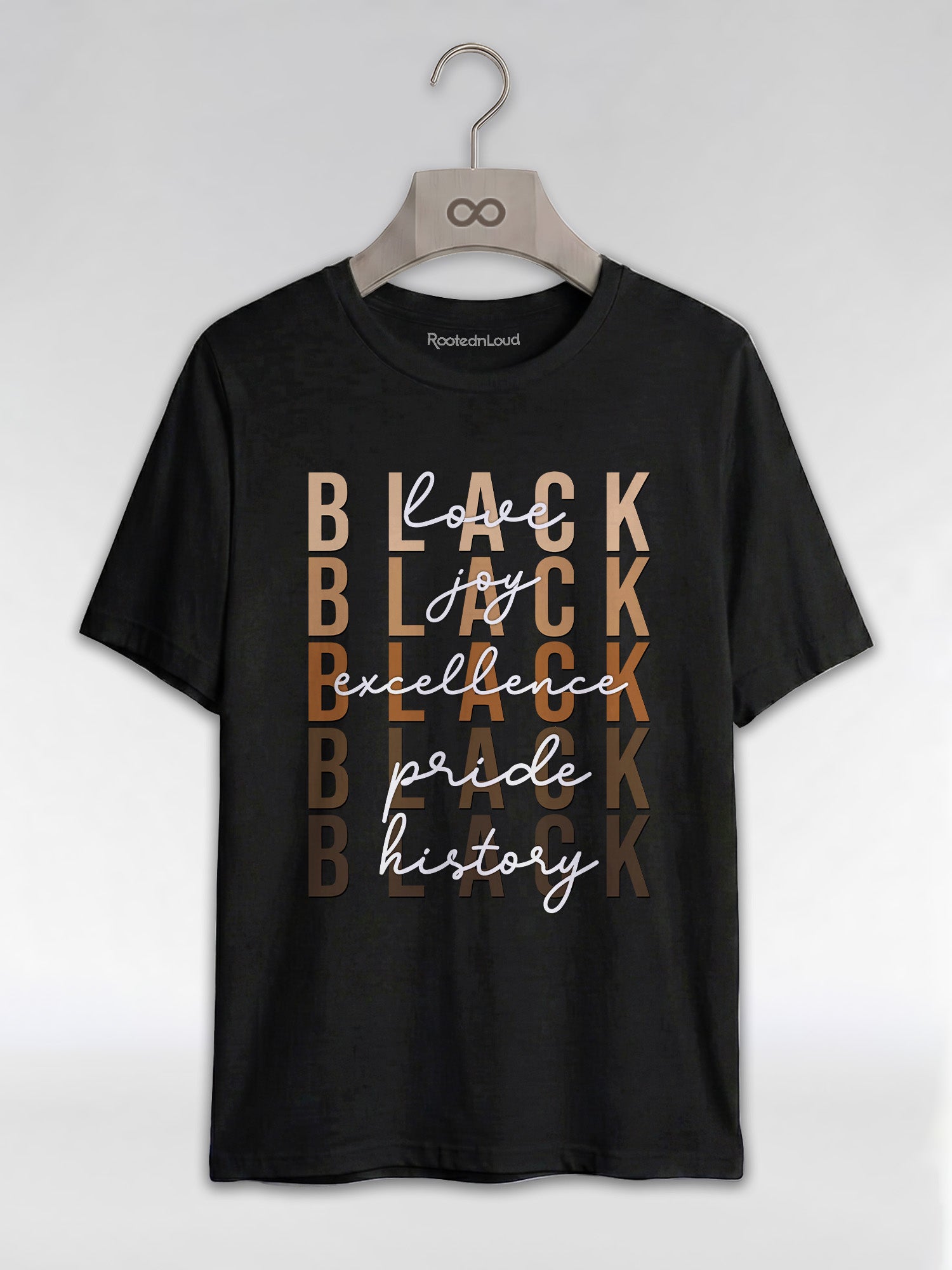 Black Love Joy Excellence Pride History: Melanin Shades Graphic T-Shirt - RootednLoud