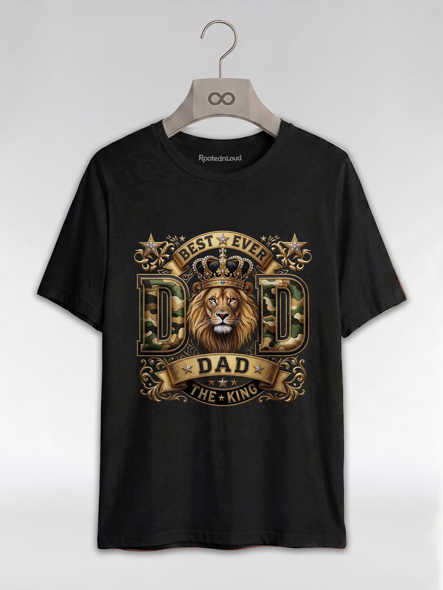 Best Ever Black Dad: Lion King Crown Graphic T-Shirt - RootednLoud