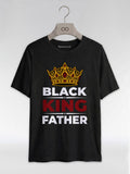 Black King Father Crown: Proud Dad Empowerment Graphic T-Shirt - RootednLoud