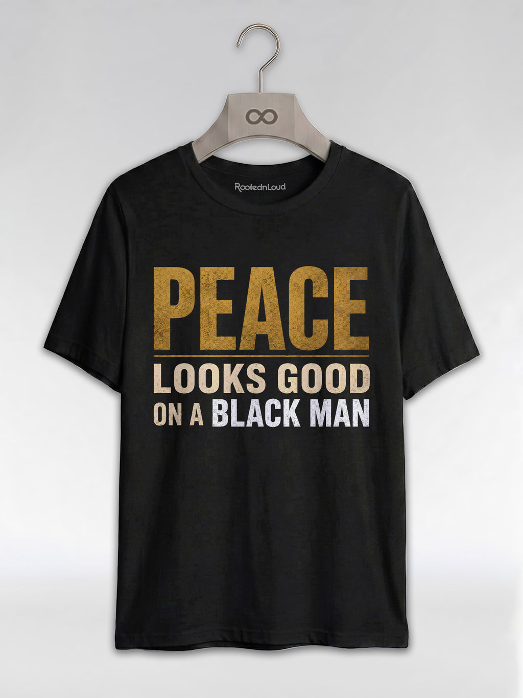 Peace Looks Good On A Black Man: Mental Health Awareness Graphic T-Shirt - RootednLoud