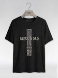 Blessed Black Dad: The Christian Cross Typography Graphic T-Shirt - RootednLoud