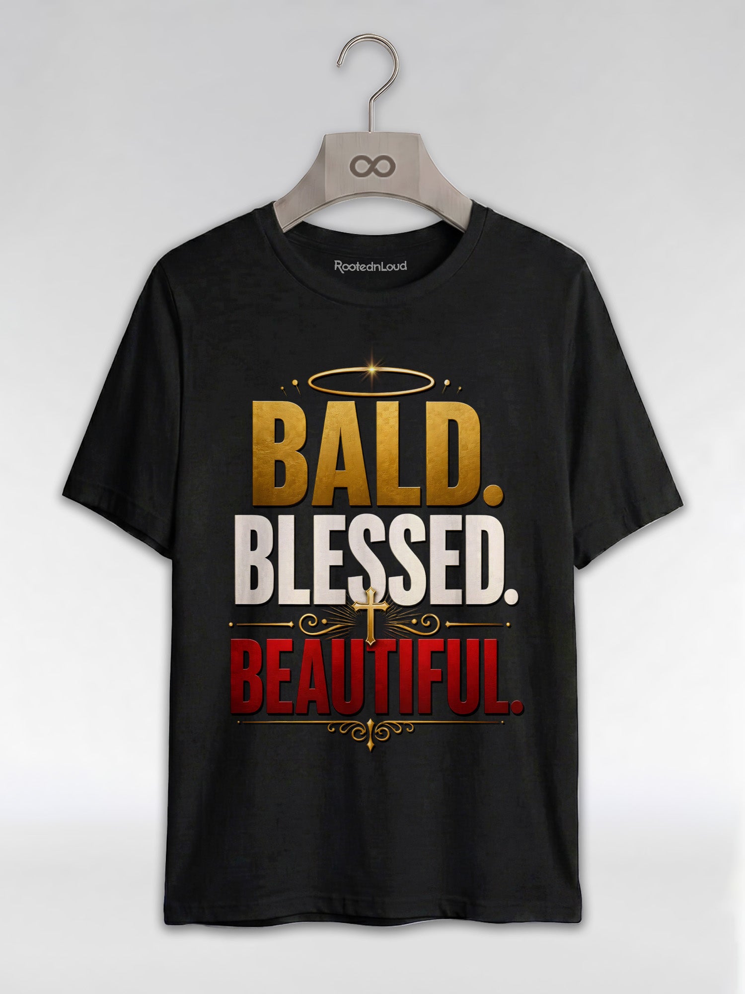 Bald Blessed Beautiful: Christian Faith Graphic T-Shirt - RootednLoud
