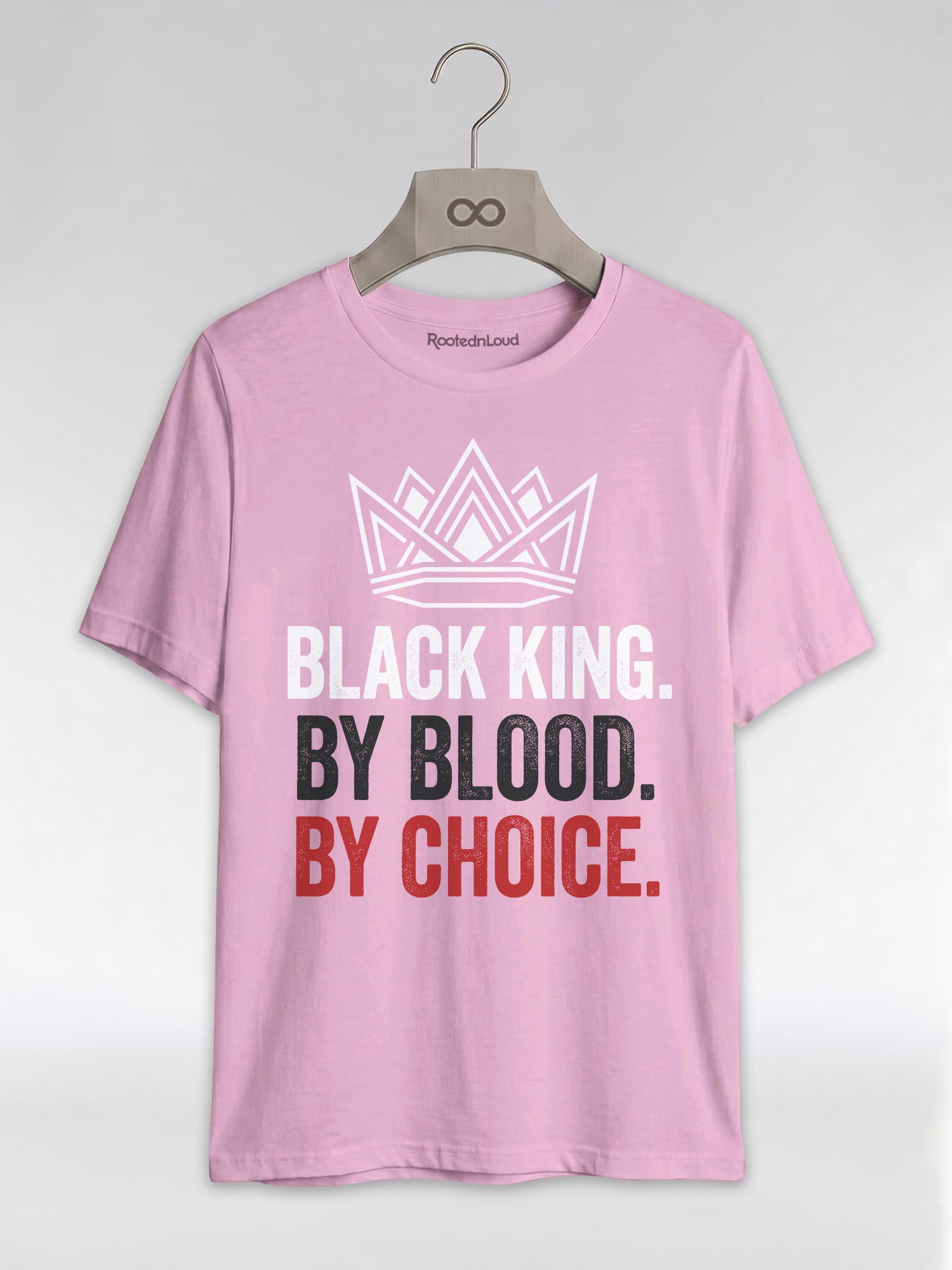 Black King By Blood By Choice: Royal Crown Empowerment Graphic T-Shirt - RootednLoud