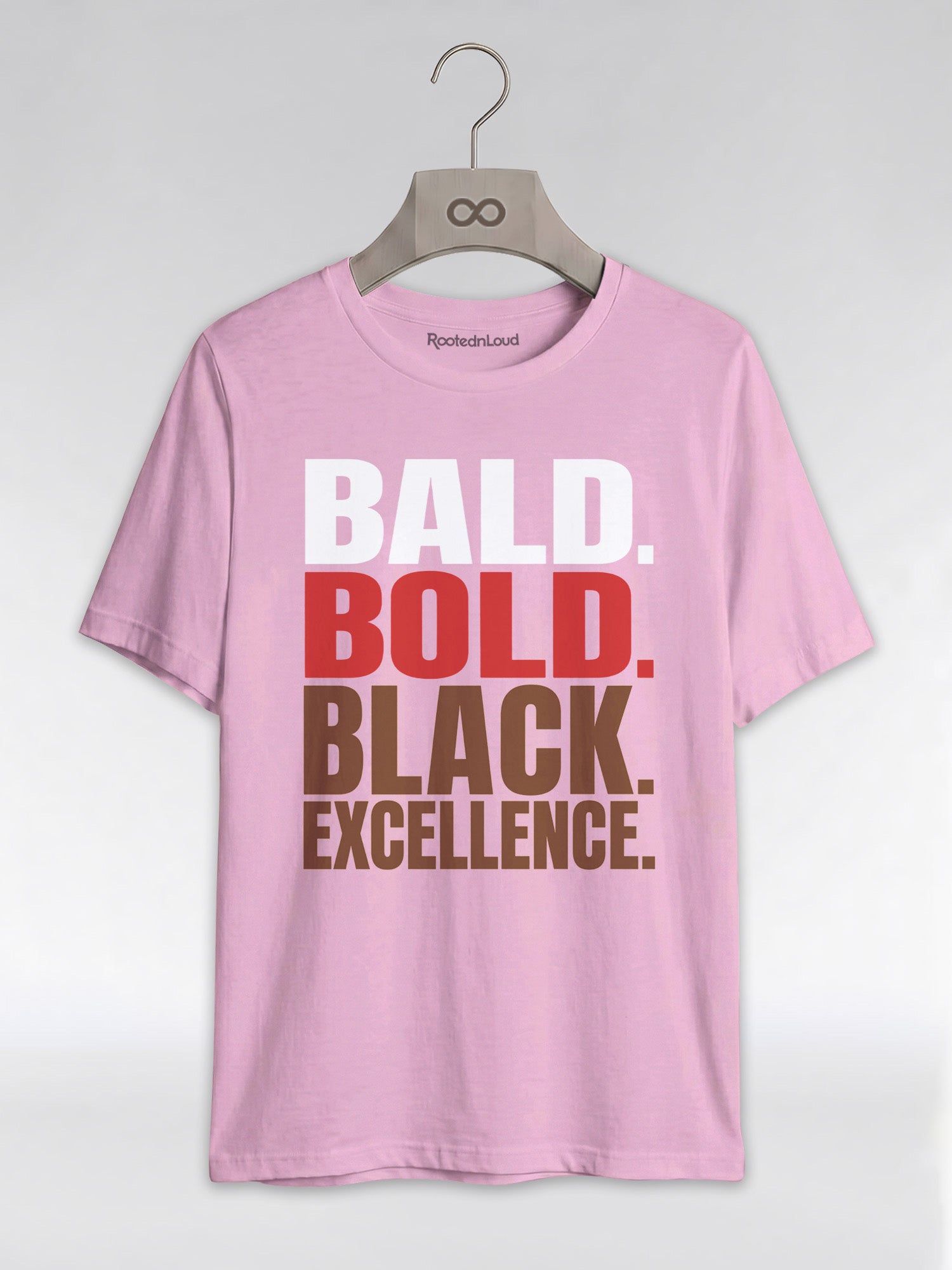Bald & Bold: Black Excellence Typography Empowerment Graphic T-Shirt - RootednLoud