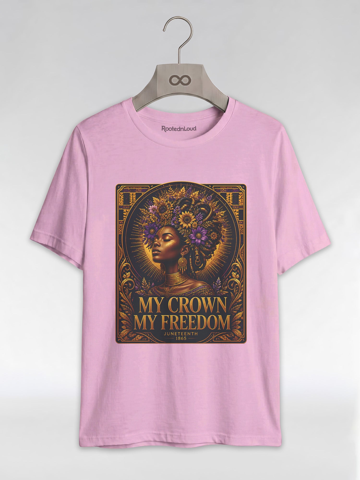 My Crown My Freedom: Juneteenth Melanin Queen Graphic T-Shirt - RootednLoud