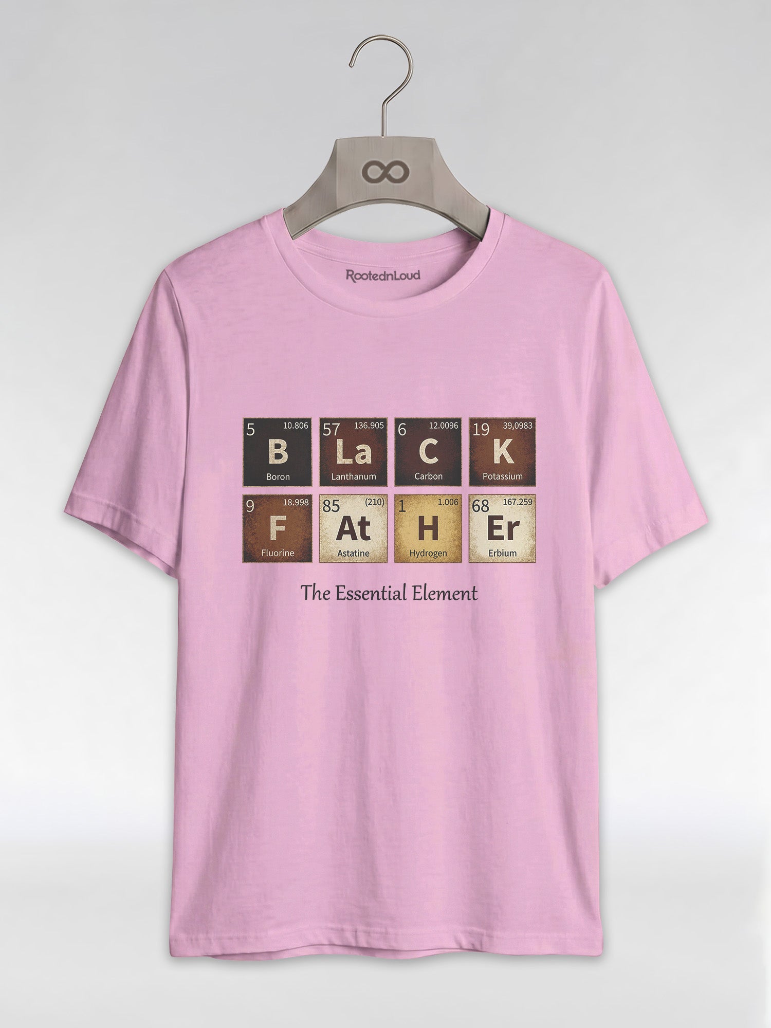 Black Father: The Essential Element Periodic Table Graphic T-Shirt - RootednLoud