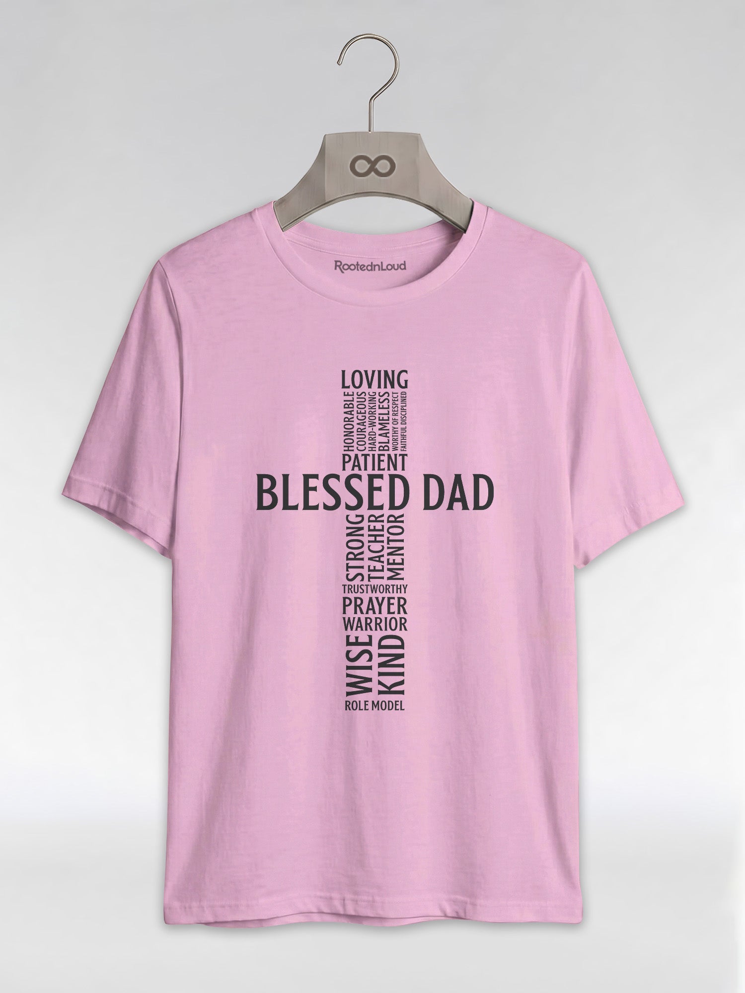 Blessed Black Dad: The Christian Cross Typography Graphic T-Shirt - RootednLoud