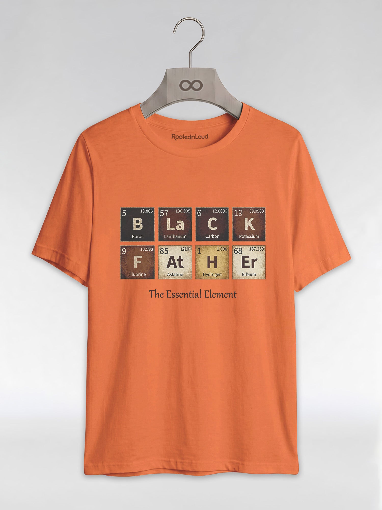 Black Father: The Essential Element Periodic Table Graphic T-Shirt - RootednLoud