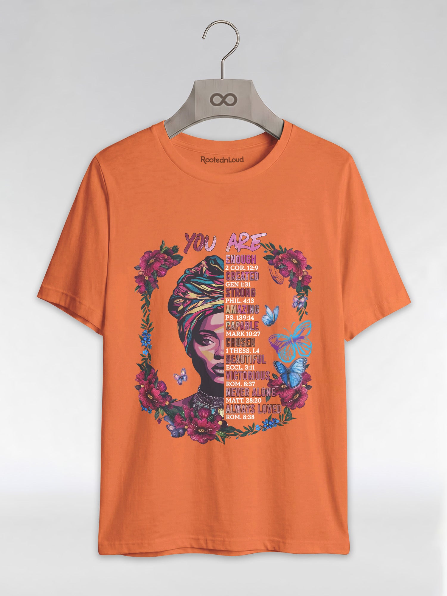 You Are Enough: Black Woman Christian Affirmations Graphic T-Shirt - RootednLoud