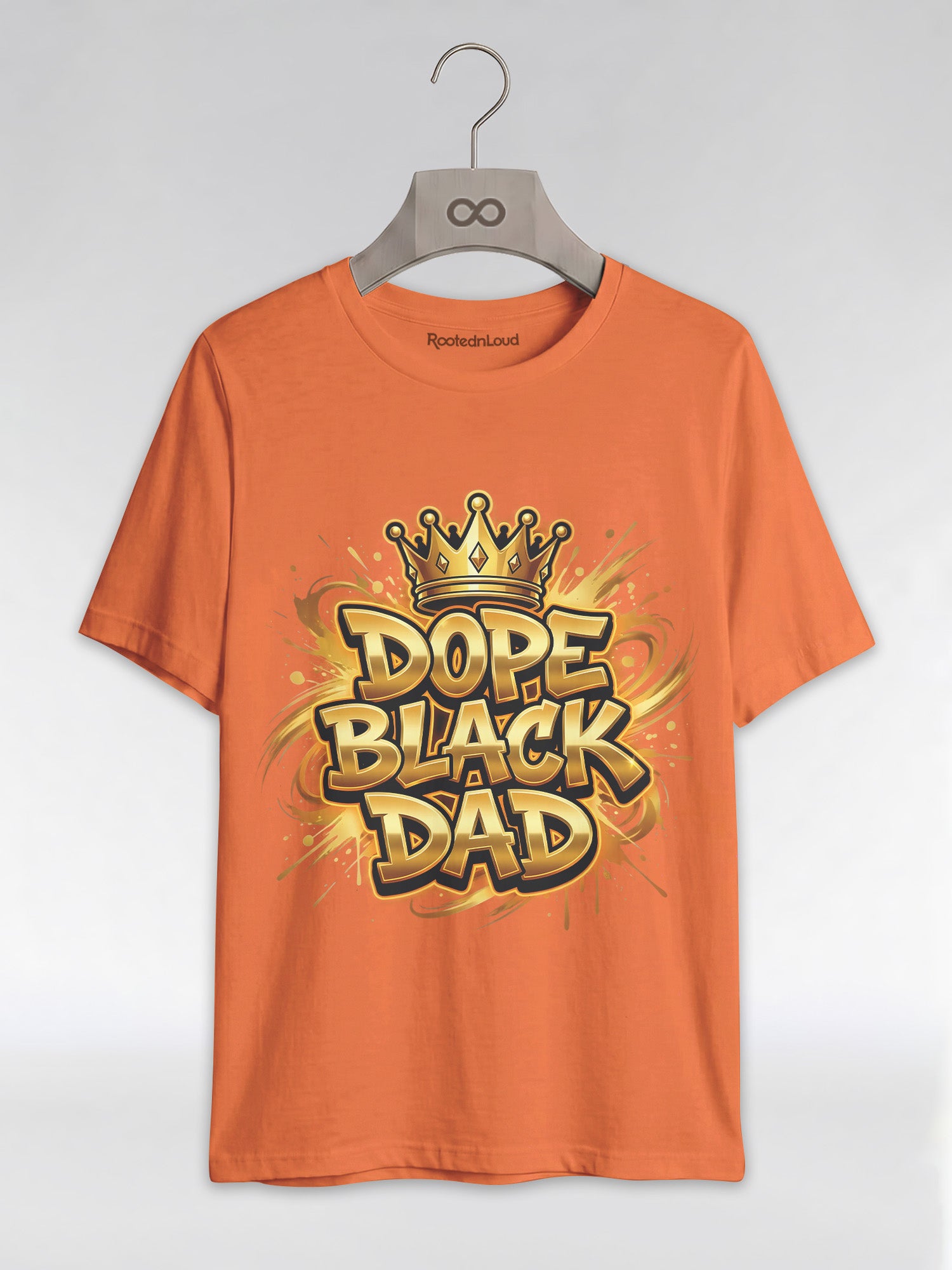 Dope Black Dad – Gold Graffiti King Edition Graphic T-Shirt - RootednLoud