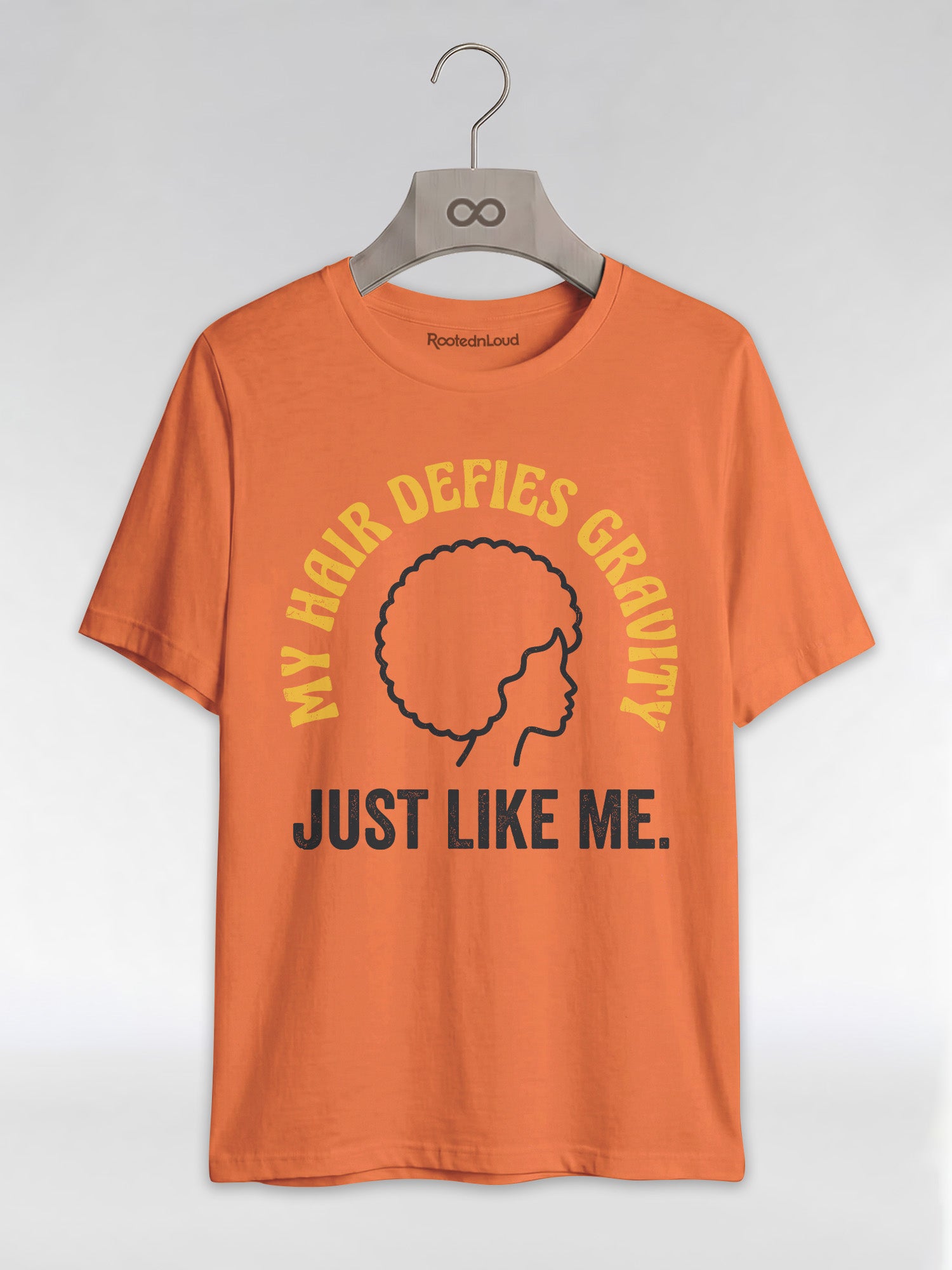 My Hair Defies Gravity Just Like Me: Black Girl Magic Afro Graphic T-Shirt - RootednLoud