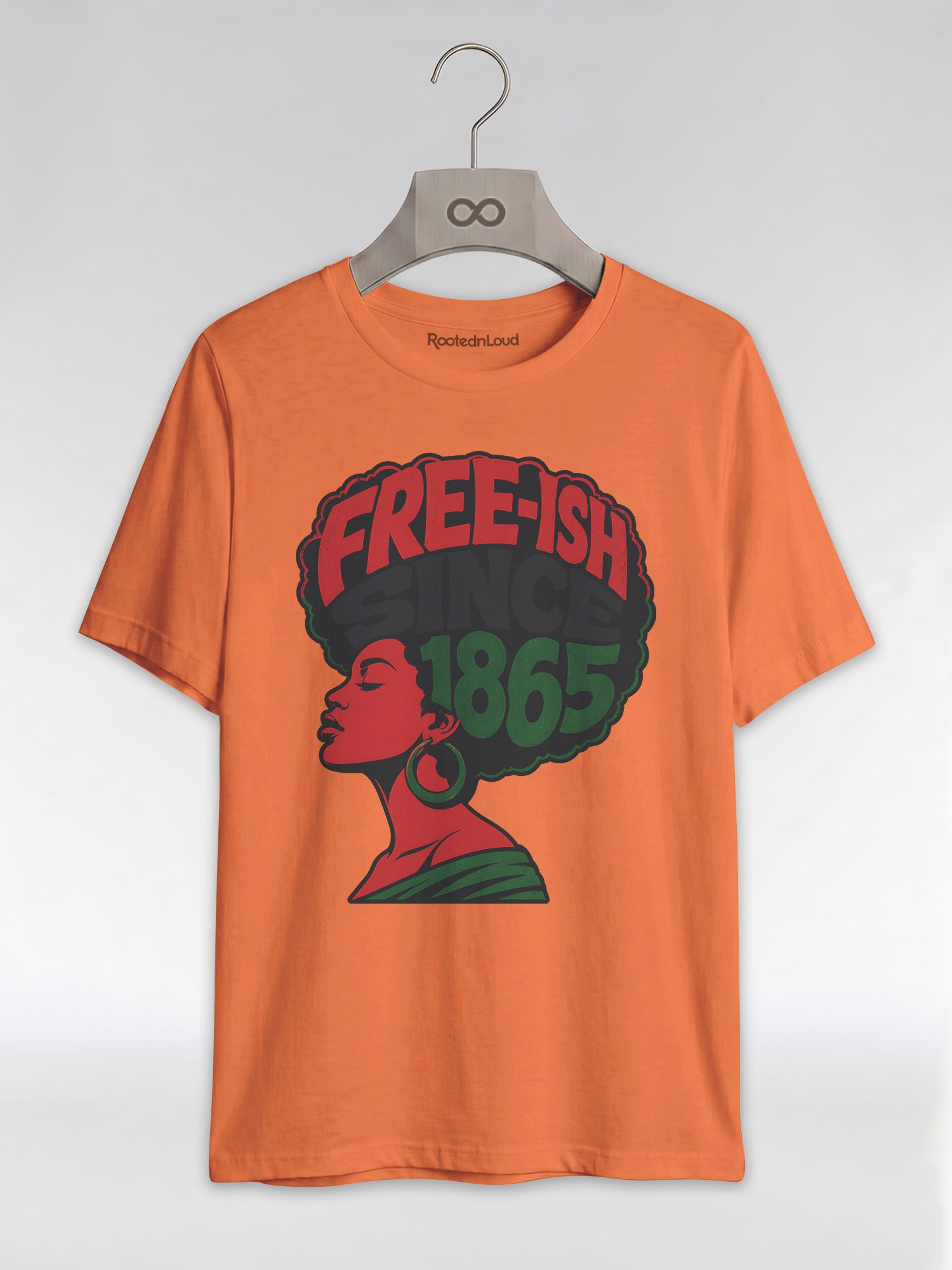 Free-ish Since 1865: Juneteenth Afro Silhouette Graphic T-Shirt - RootednLoud