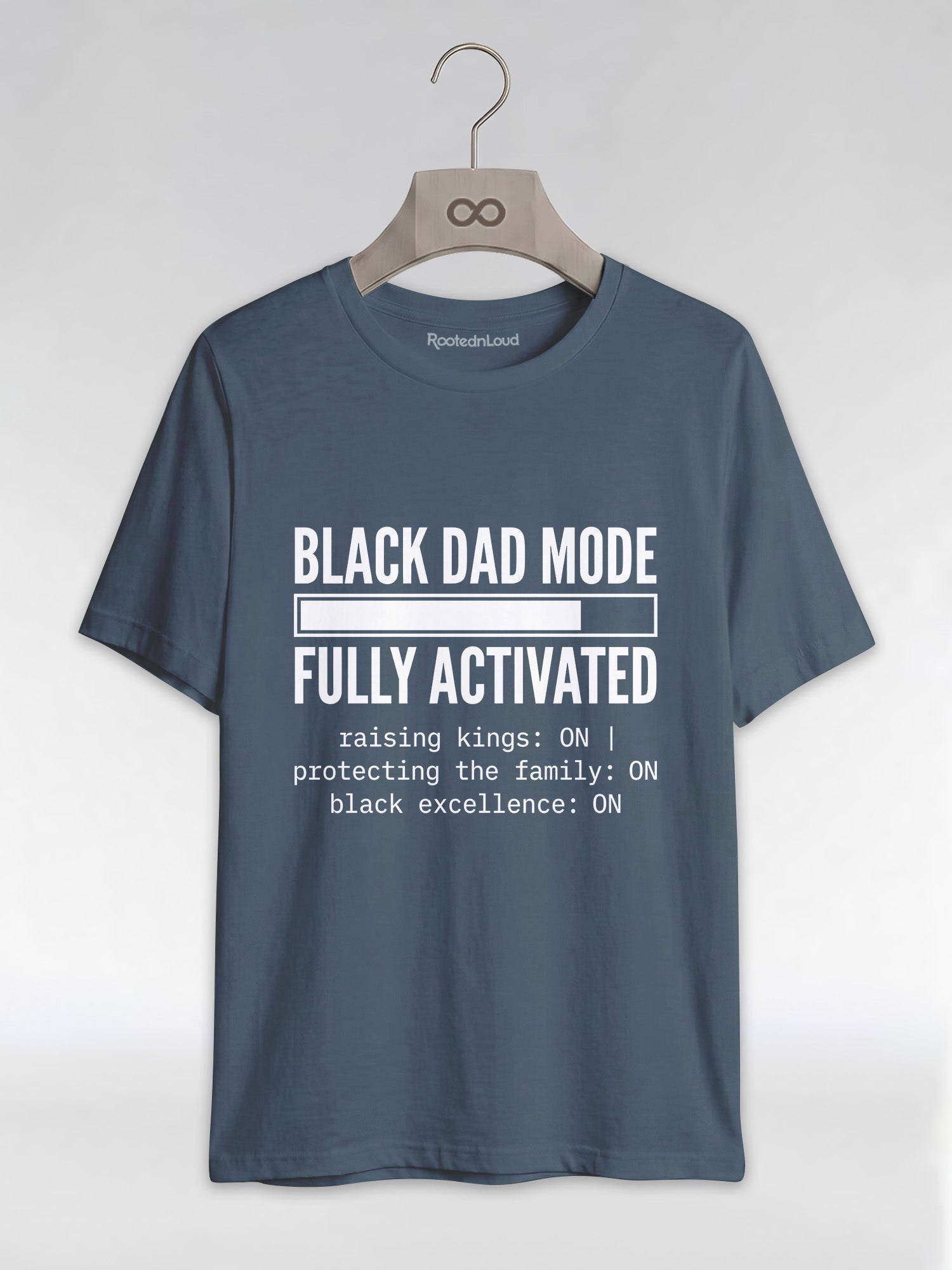 Black Dad Mode: Fully Activated Graphic T-Shirt - RootednLoud