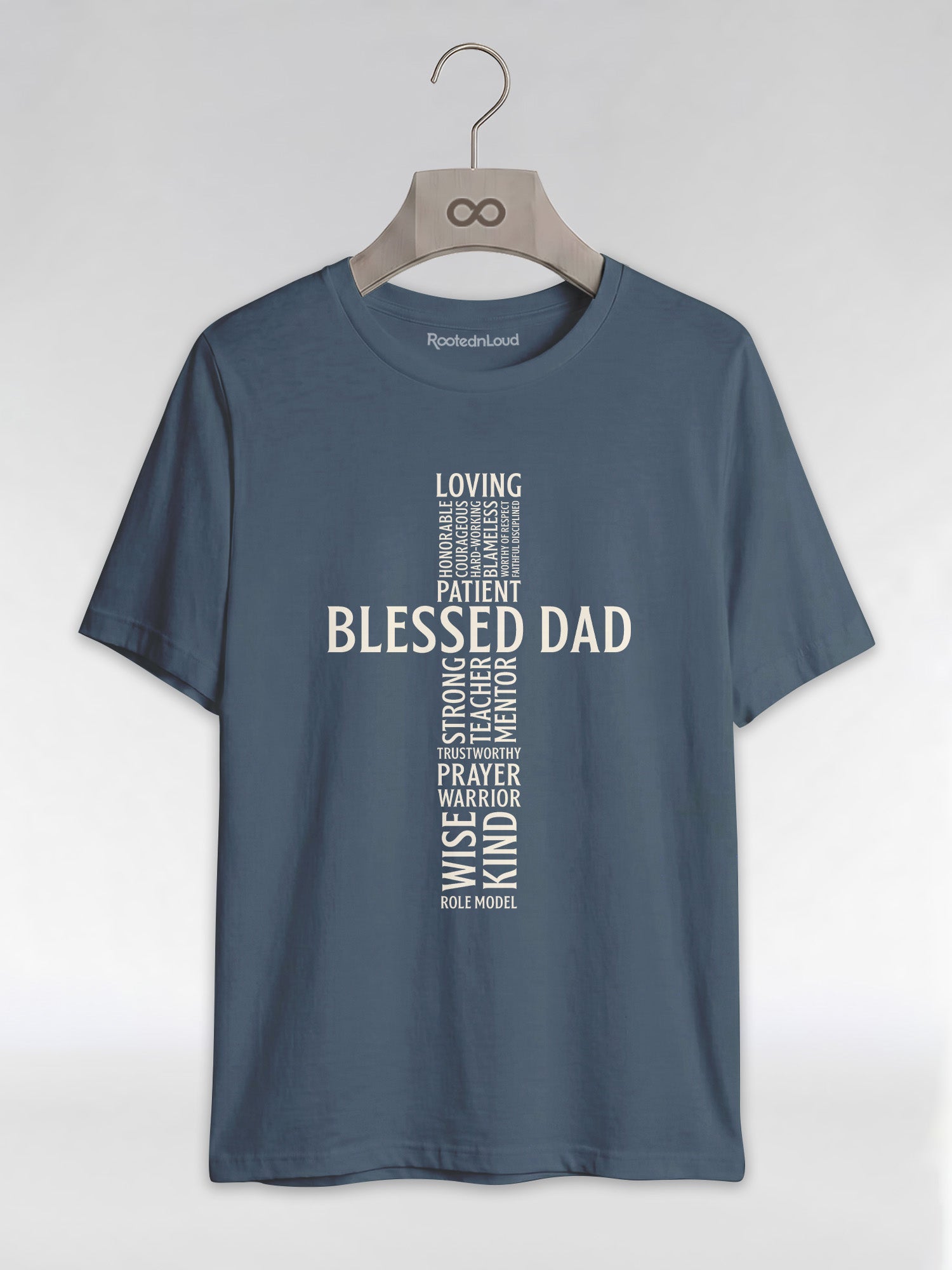 Blessed Black Dad: The Christian Cross Typography Graphic T-Shirt - RootednLoud