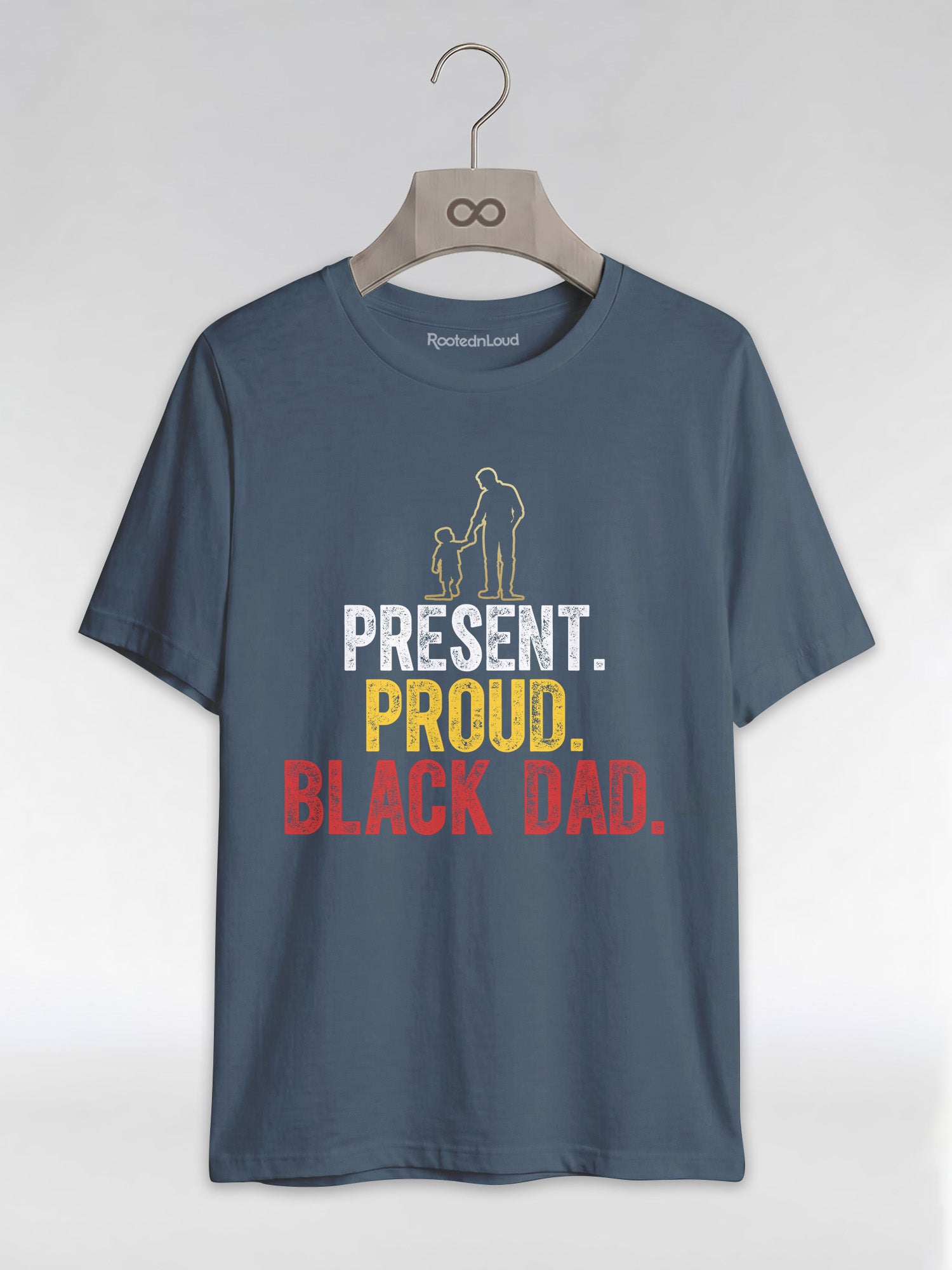 Present Proud Black Dad: The Active Father Graphic T-Shirt - RootednLoud