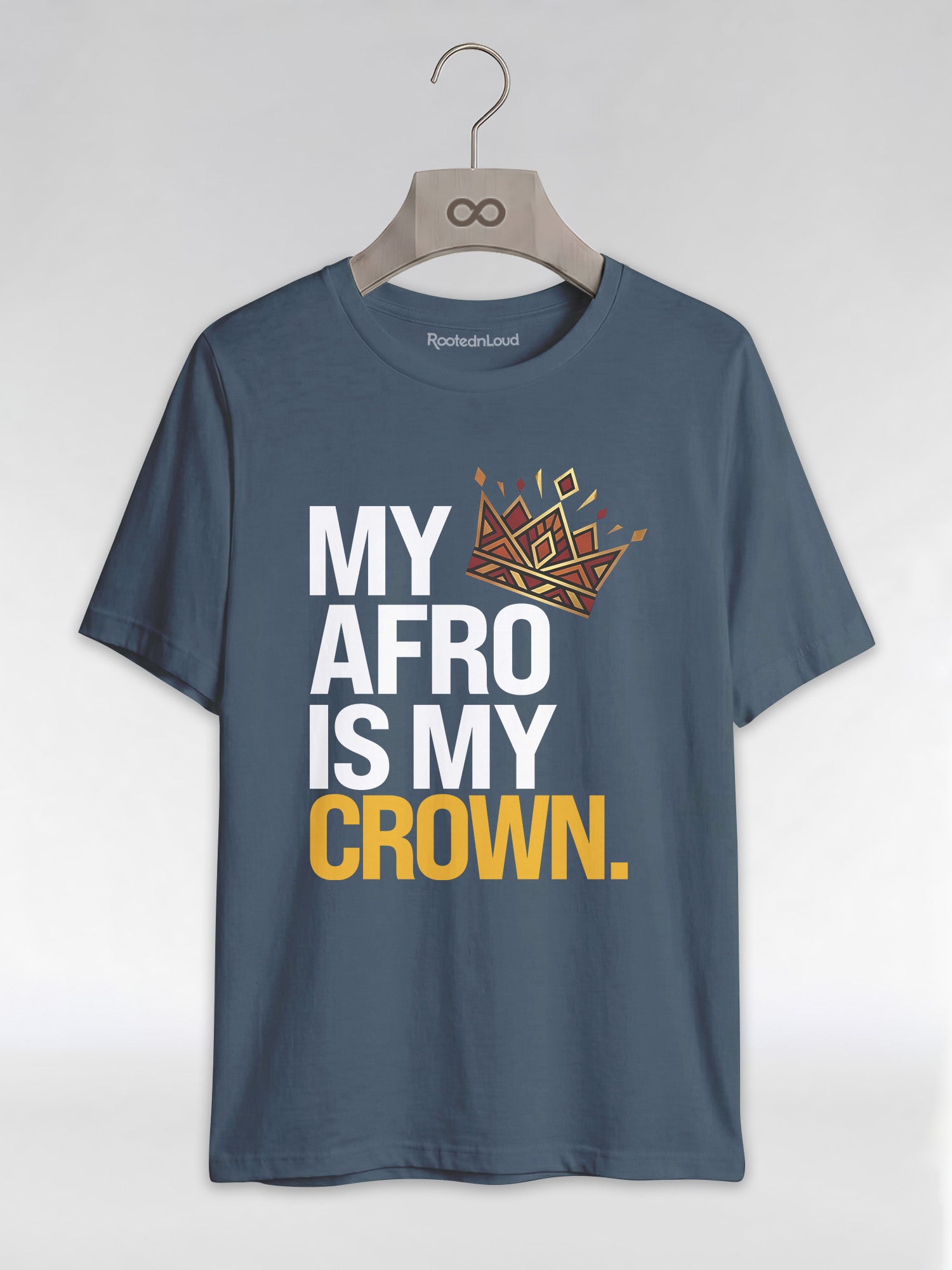 My Afro Is My Crown: Tribal Crown Black Queen Graphic T-Shirt - RootednLoud