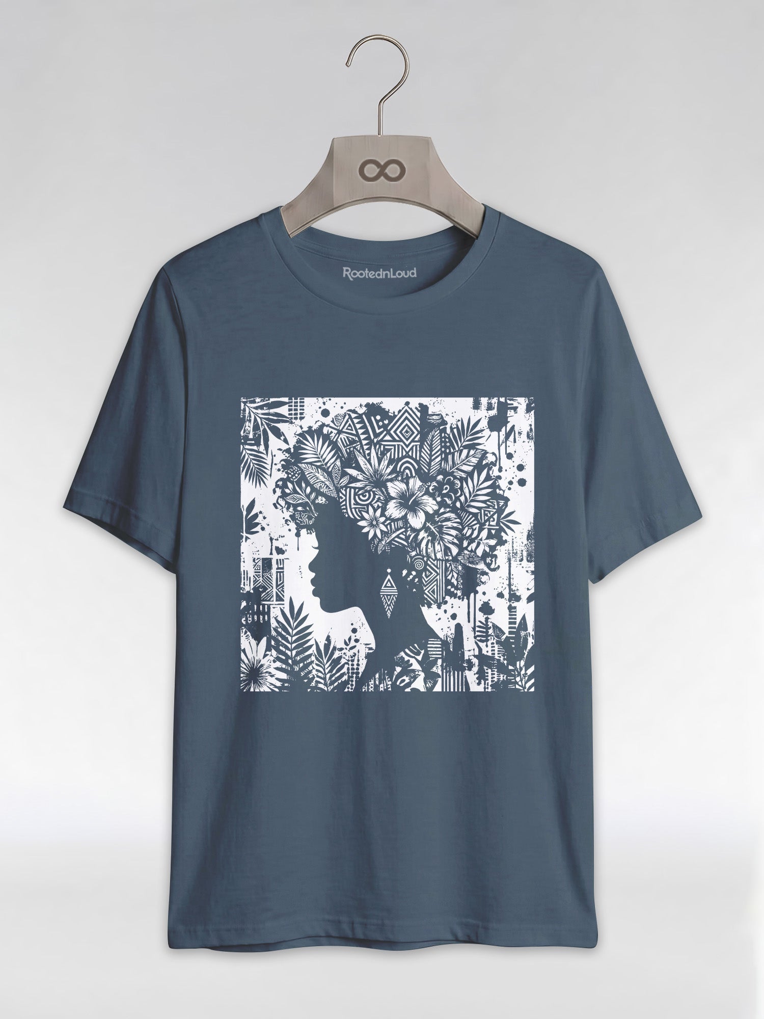 Black Queen: Artistic Silhouette Floral Graphic T-Shirt - RootednLoud