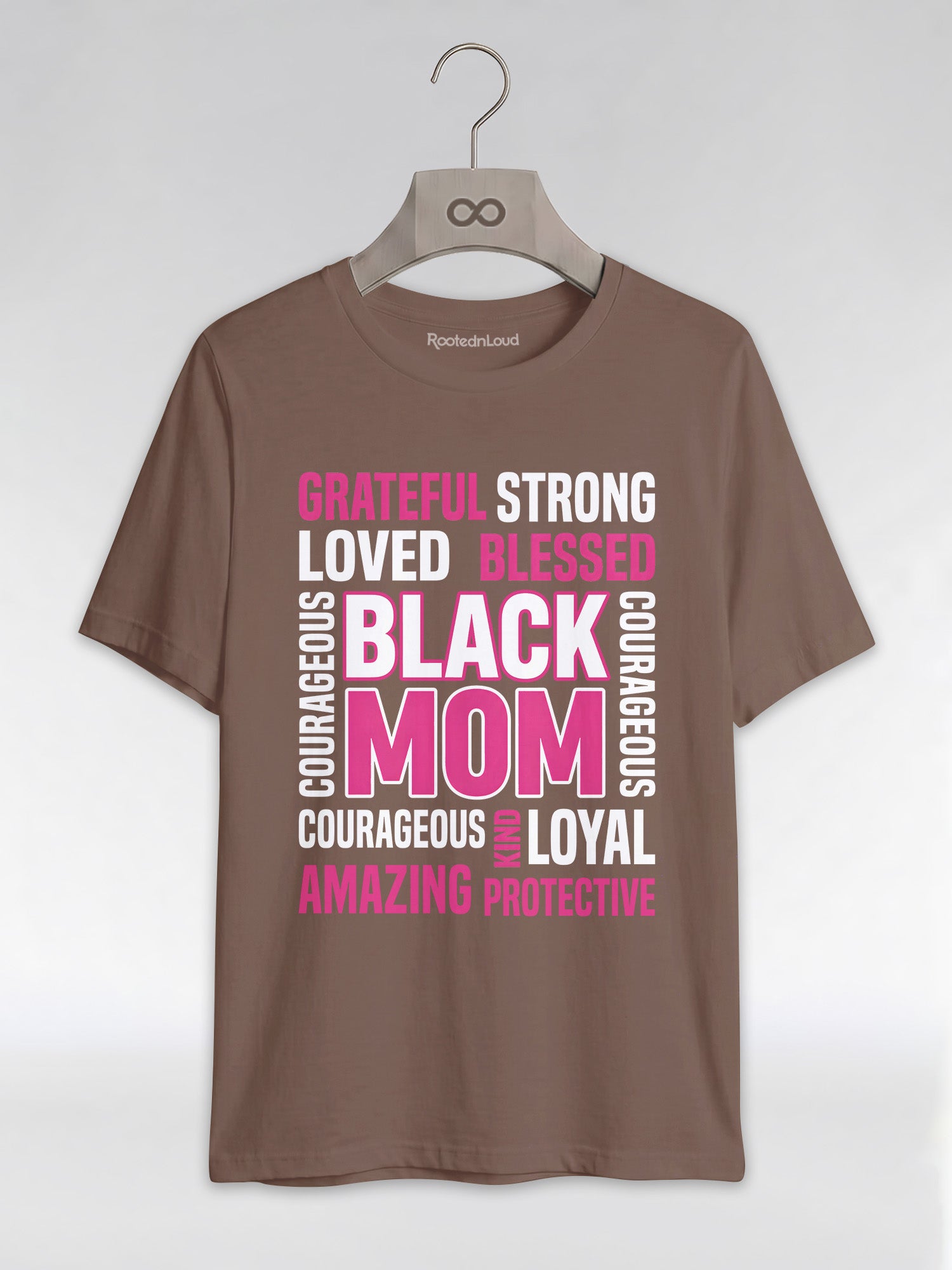 Strong & Blessed: Black Mom Affirmations Typography Graphic T-Shirt - RootednLoud