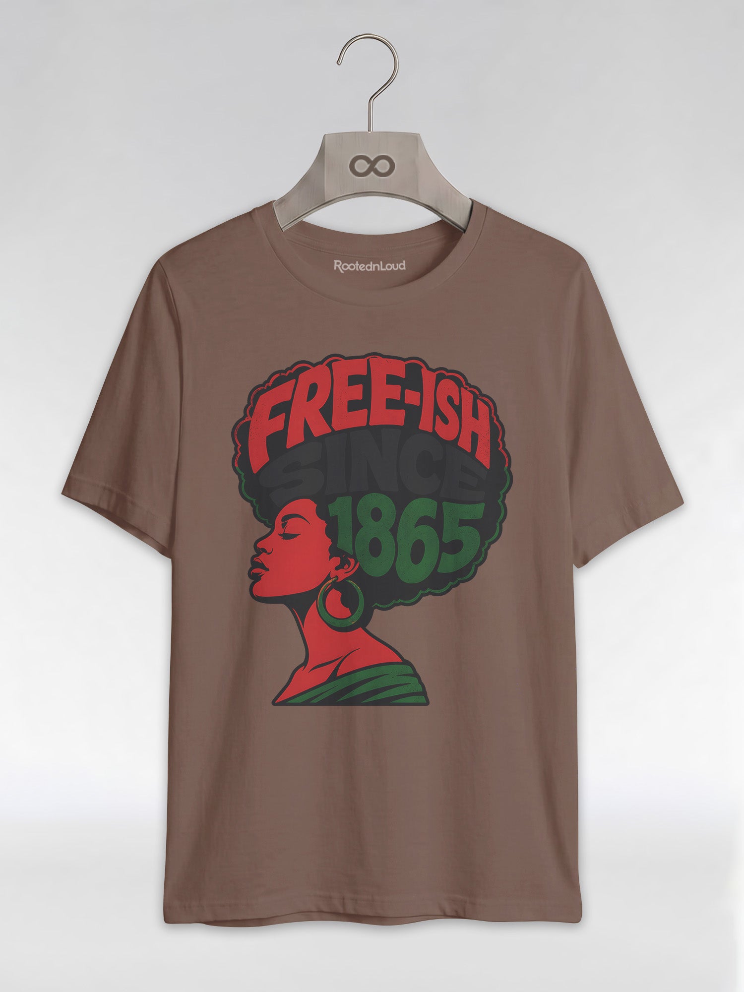 Free-ish Since 1865: Juneteenth Afro Silhouette Graphic T-Shirt - RootednLoud