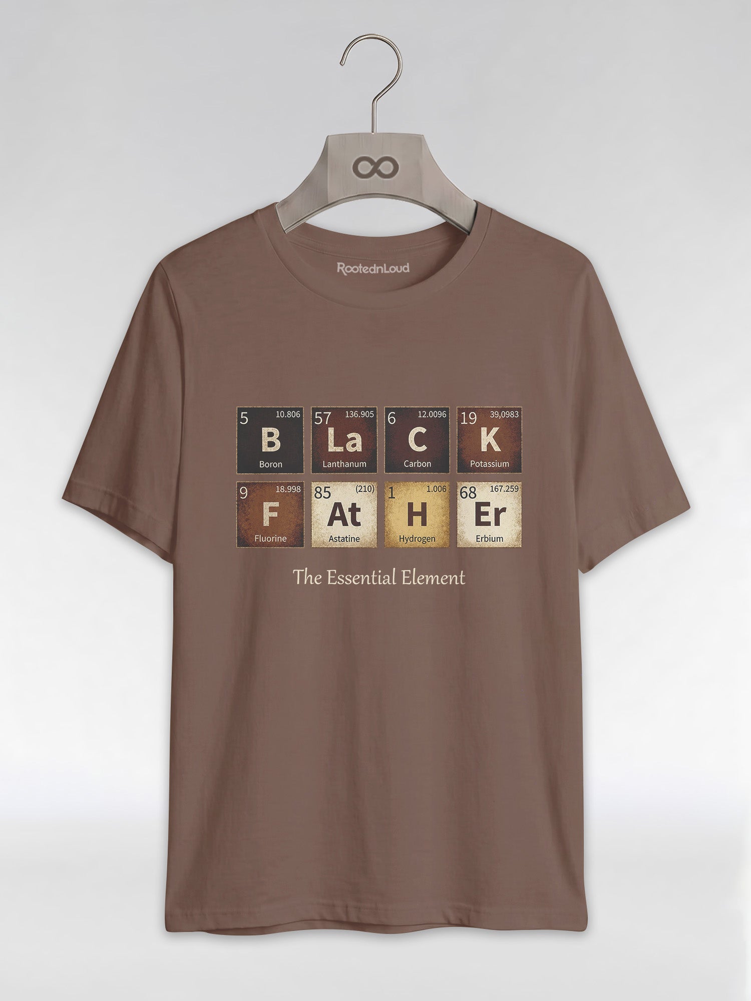 Black Father: The Essential Element Periodic Table Graphic T-Shirt - RootednLoud