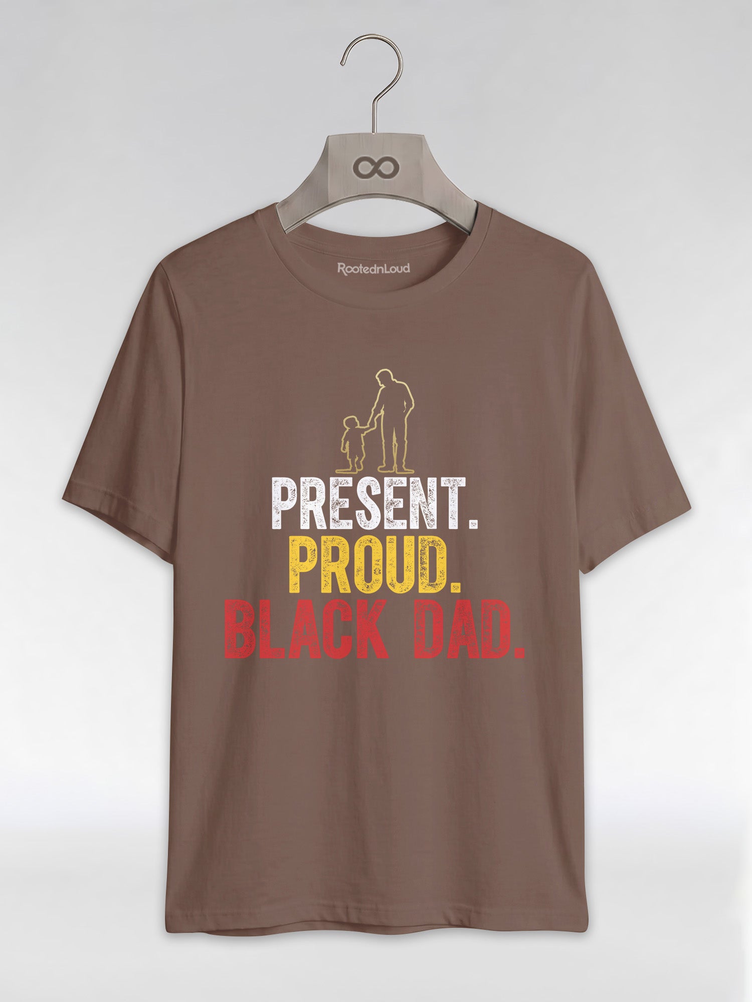 Present Proud Black Dad: The Active Father Graphic T-Shirt - RootednLoud