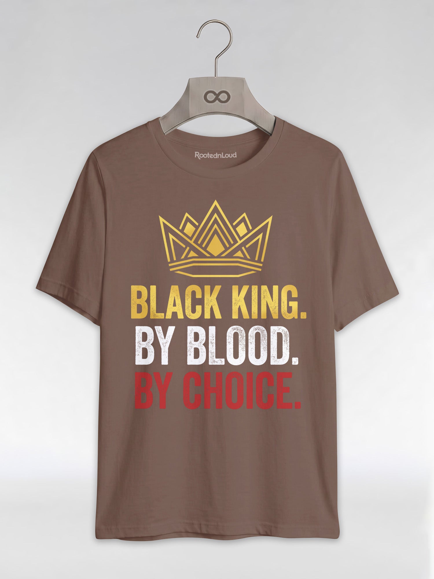 Black King By Blood By Choice: Royal Crown Empowerment Graphic T-Shirt - RootednLoud