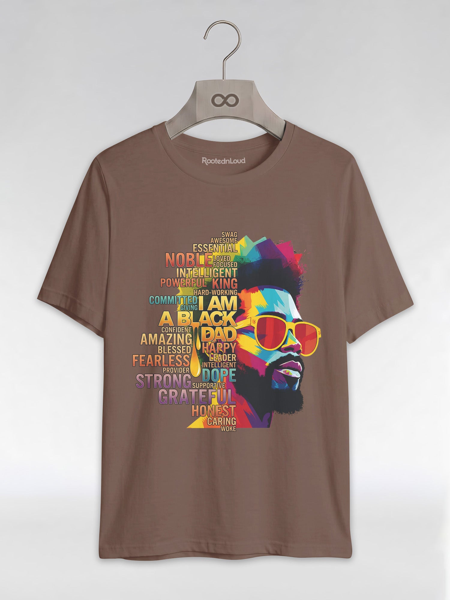 I Am A Black Dad: Colorful Pop Art Typography Graphic T-Shirt - RootednLoud