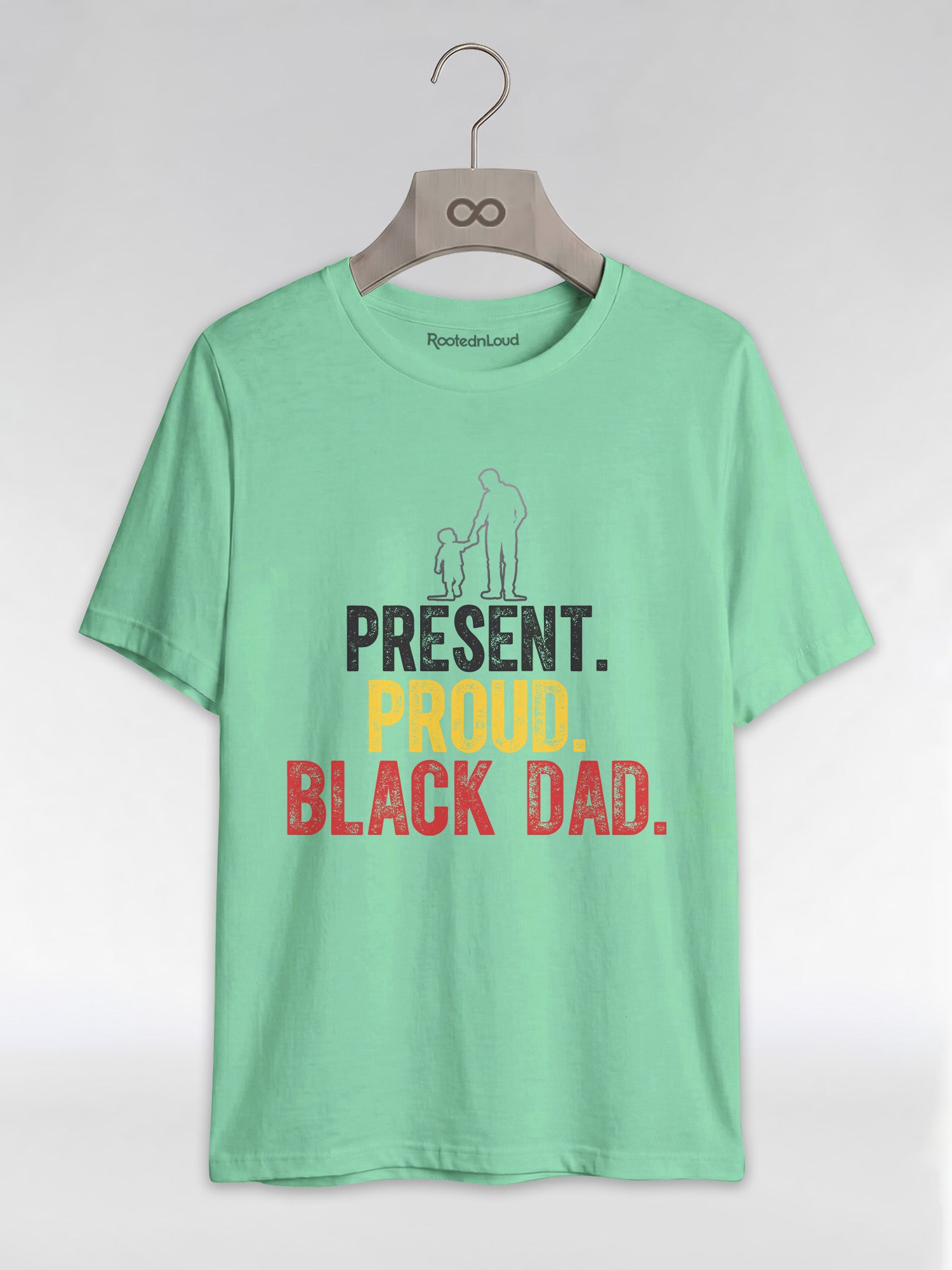 Present Proud Black Dad: The Active Father Graphic T-Shirt - RootednLoud