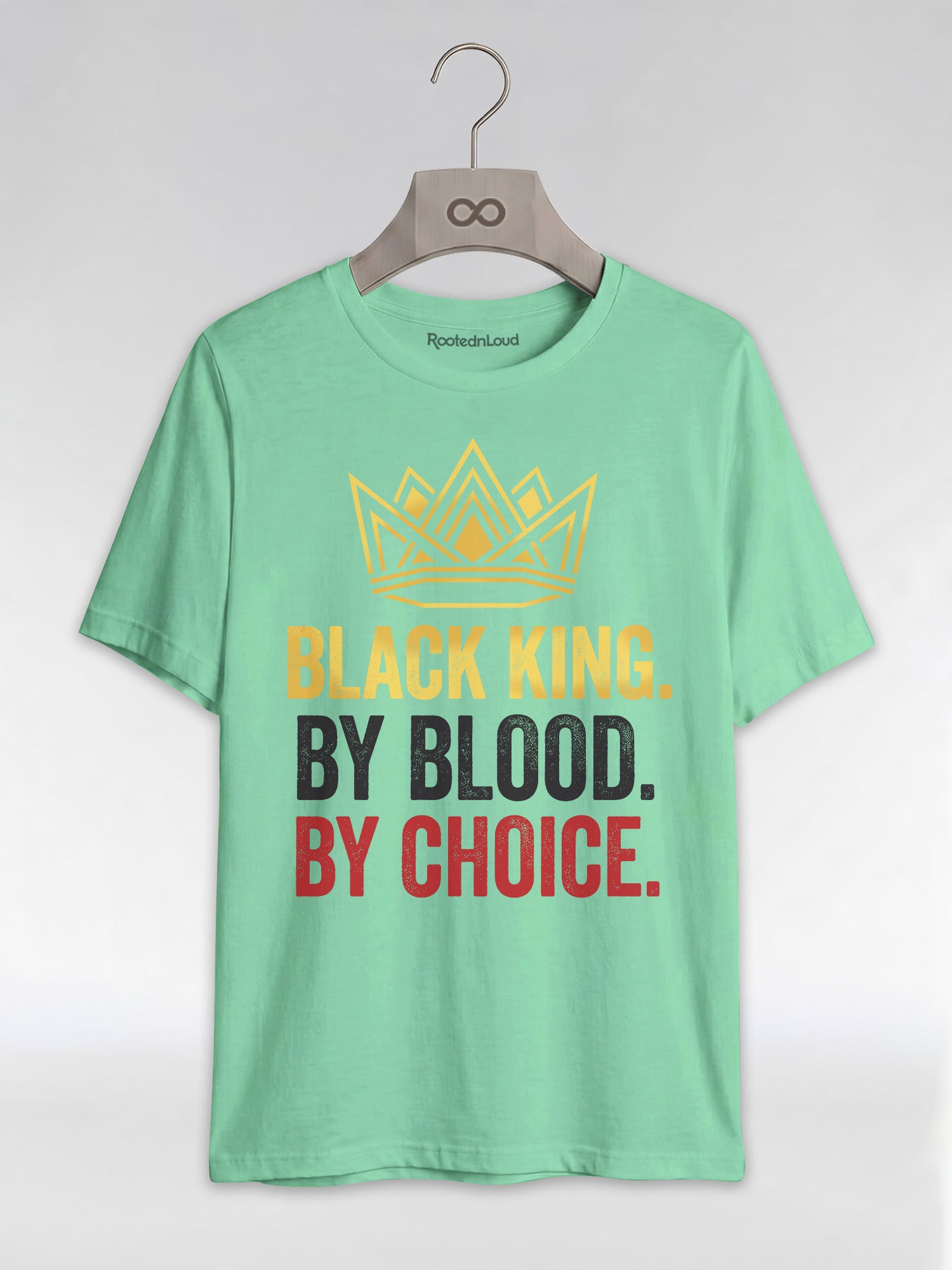 Black King By Blood By Choice: Royal Crown Empowerment Graphic T-Shirt - RootednLoud
