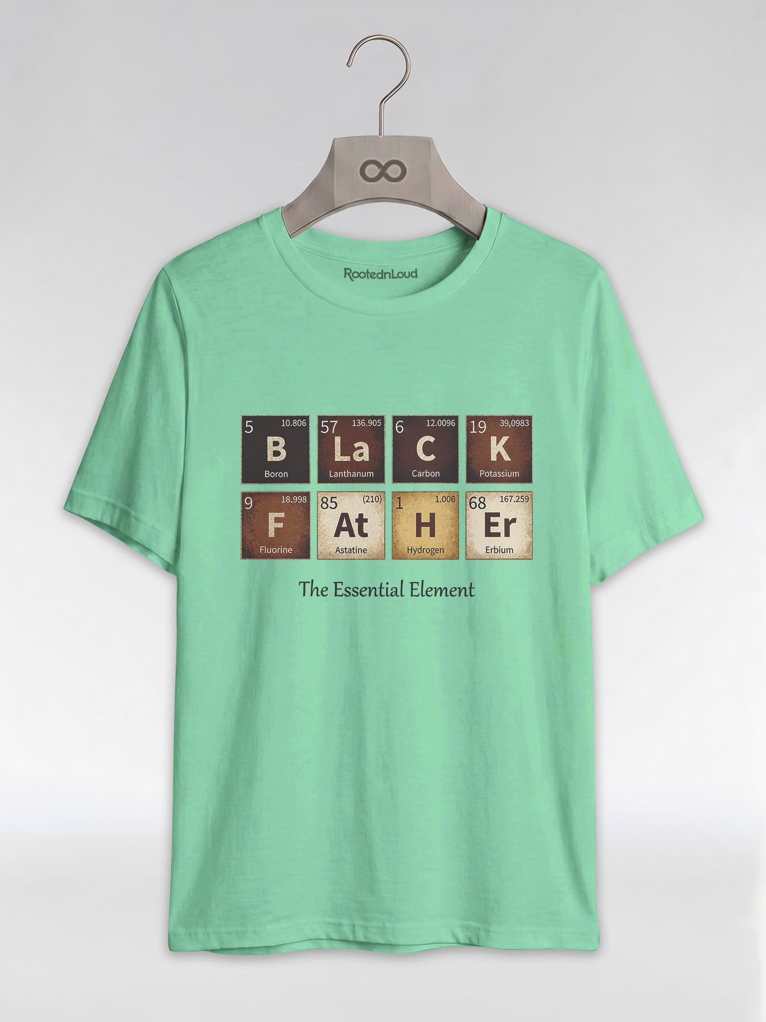 Black Father: The Essential Element Periodic Table Graphic T-Shirt - RootednLoud